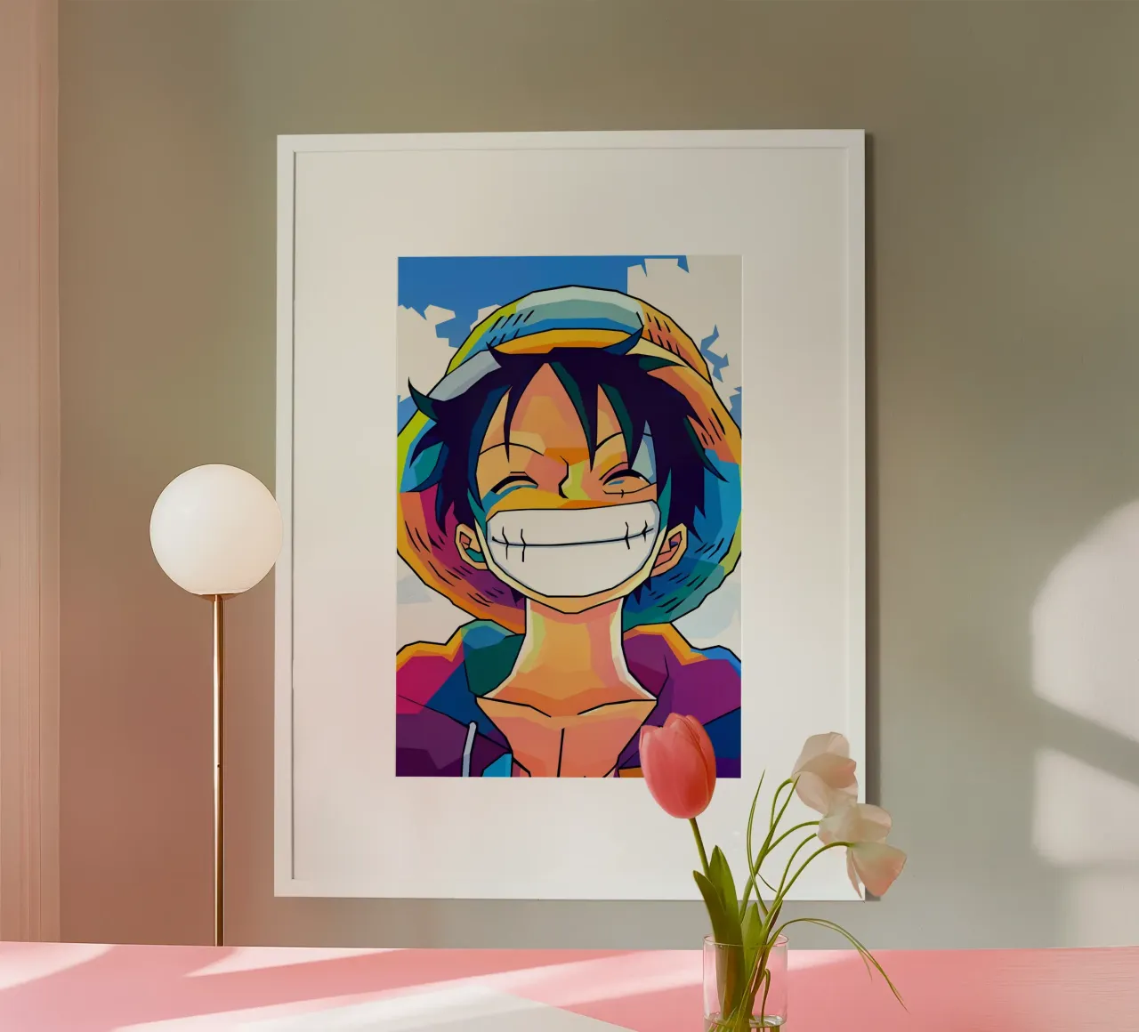 Monkey d Luffy Neon pop art carta hahnemühle da BONANZA