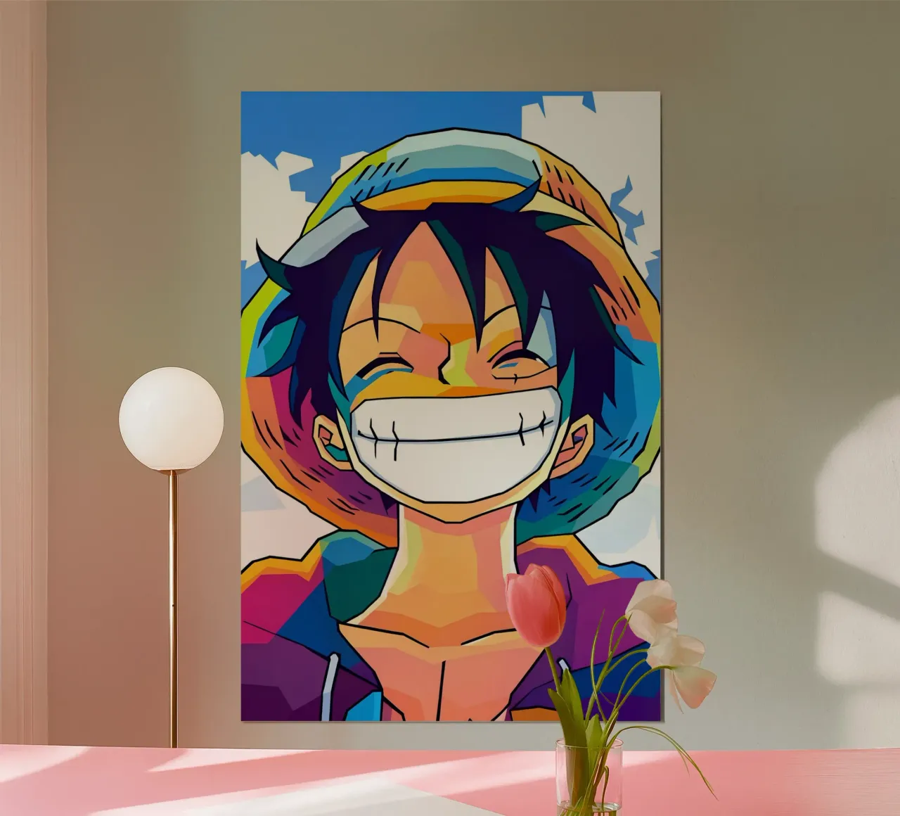 Monkey d Luffy Neon pop art carta hahnemühle da BONANZA