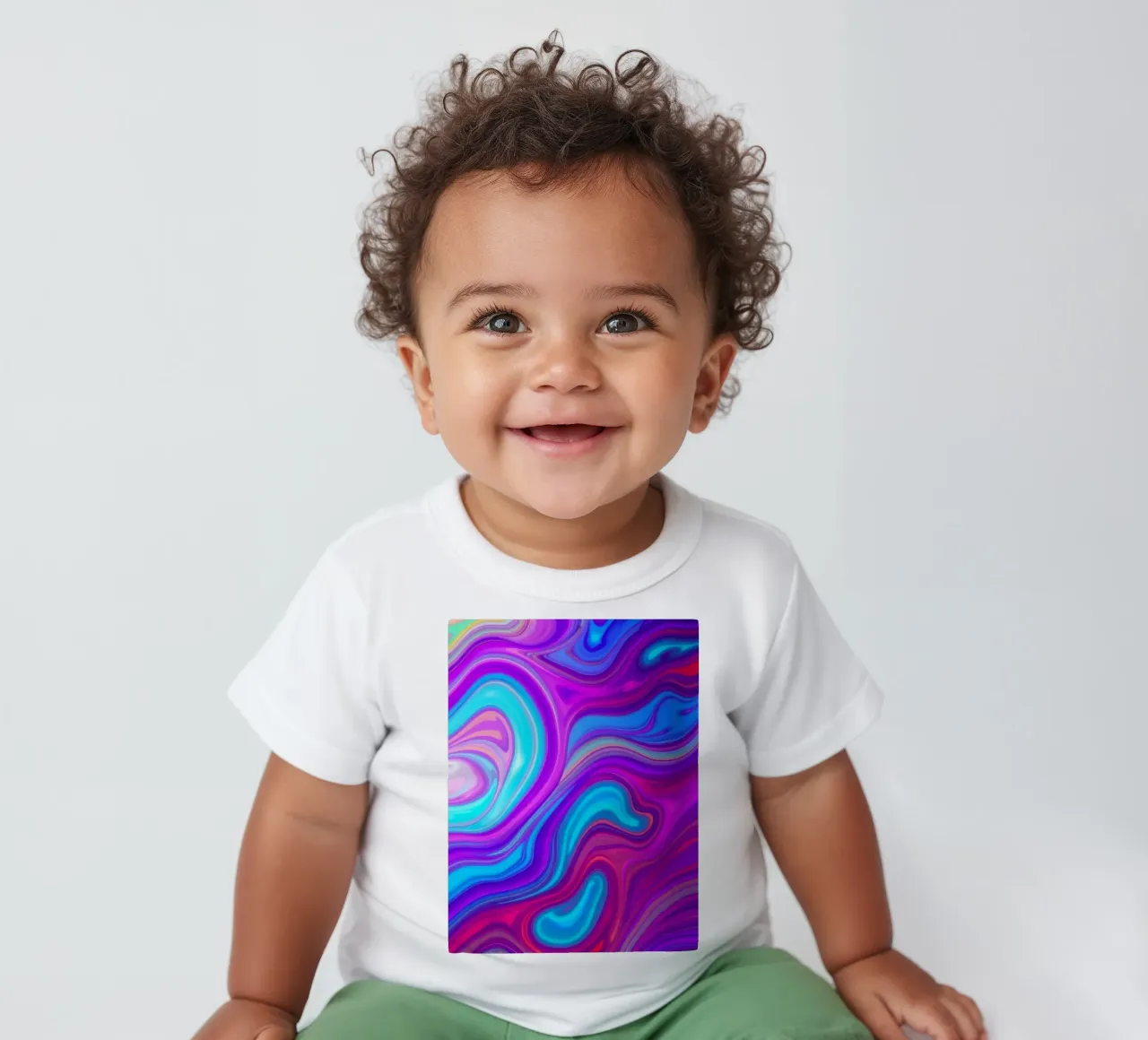 Vibrant abstract background design featuring swirling colors baby t-shirt by DesignDoodle