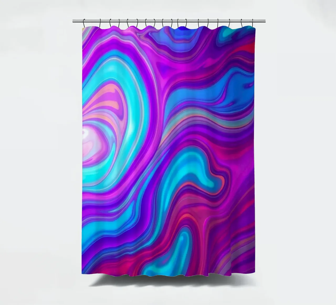 Lebendiges abstraktes Hintergrunddesign mit wirbelnden Farben Duschvorhang von DesignDoodle