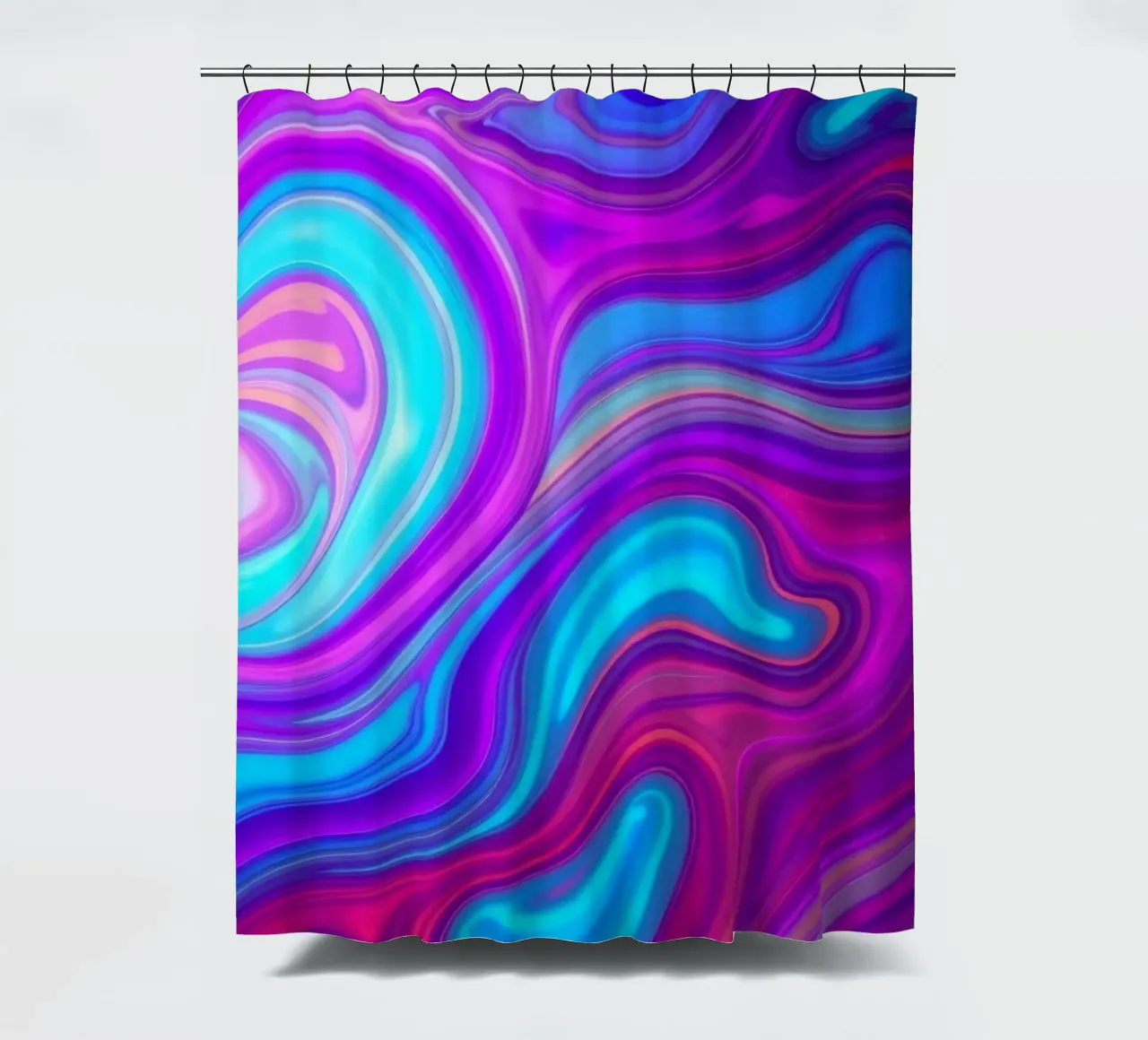Lebendiges abstraktes Hintergrunddesign mit wirbelnden Farben Duschvorhang von DesignDoodle