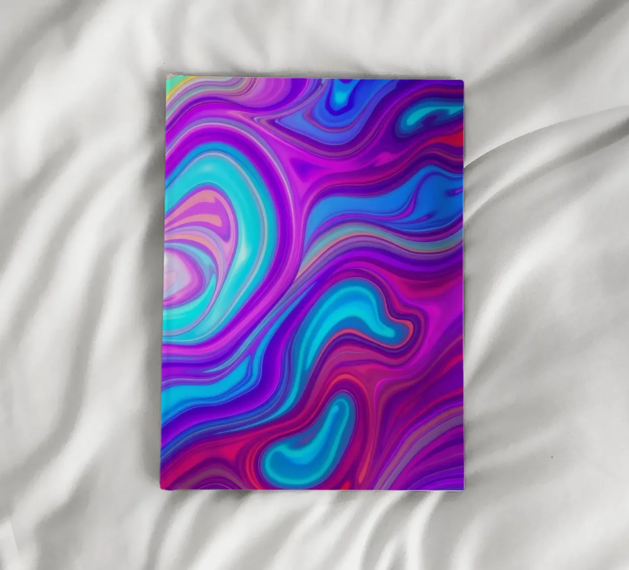 Vibrant abstract background design featuring swirling colors notebook by DesignDoodle