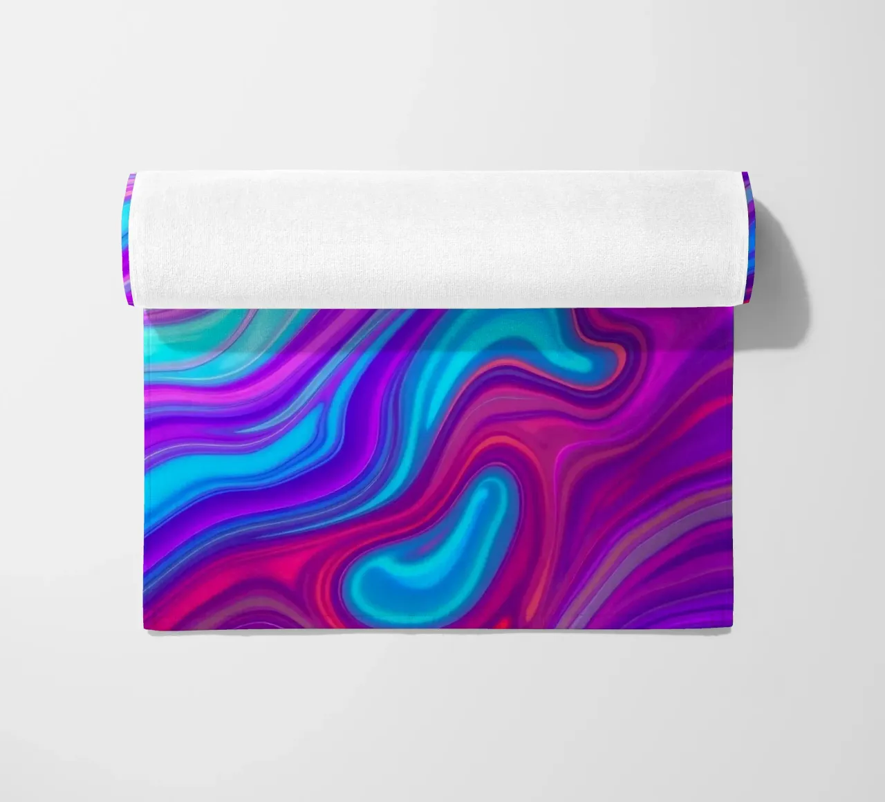 Vibrant abstract background design featuring swirling colors beach towel by DesignDoodle