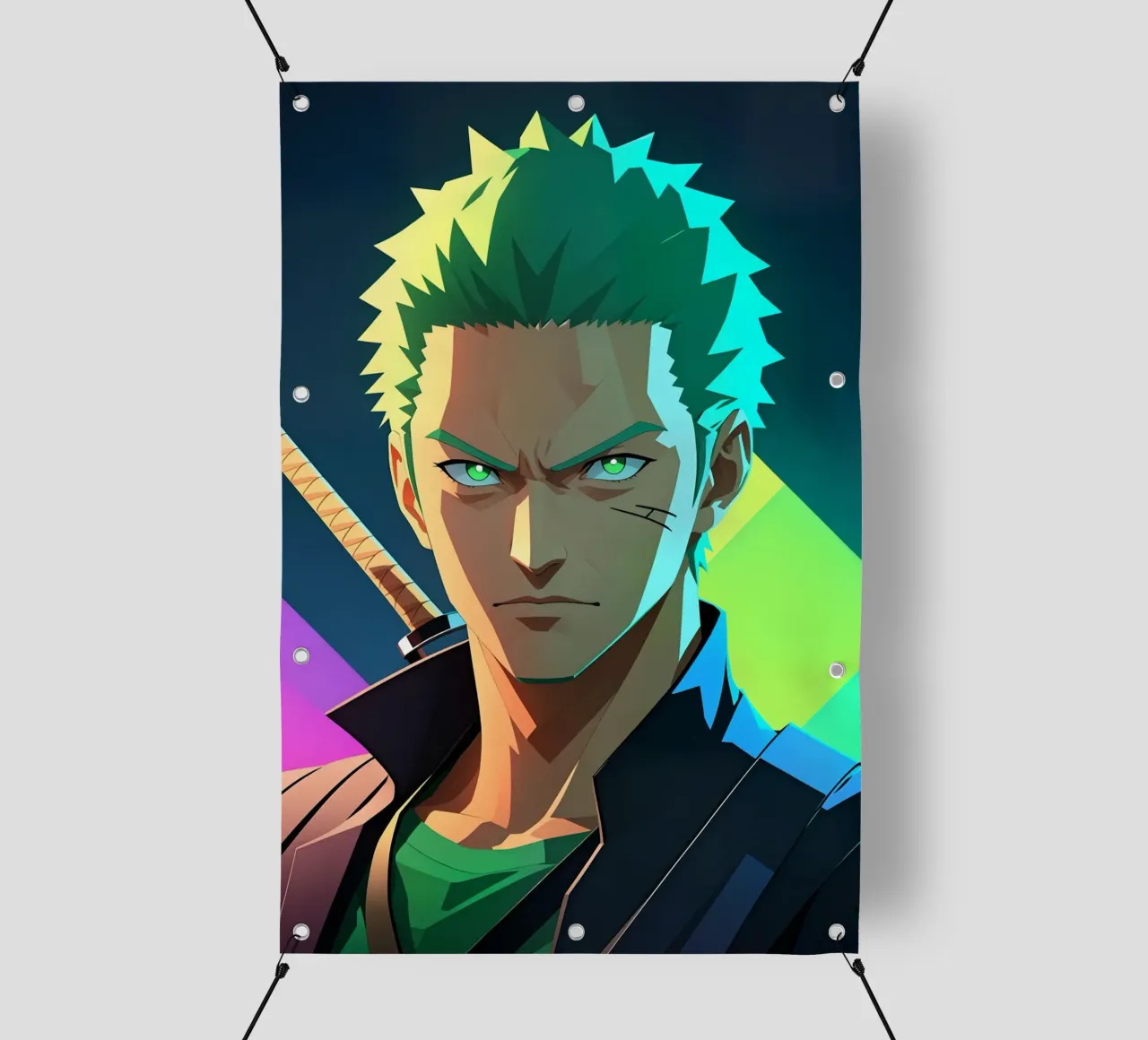 Roronoa zoro Neon pop art telo in pvc da BONANZA