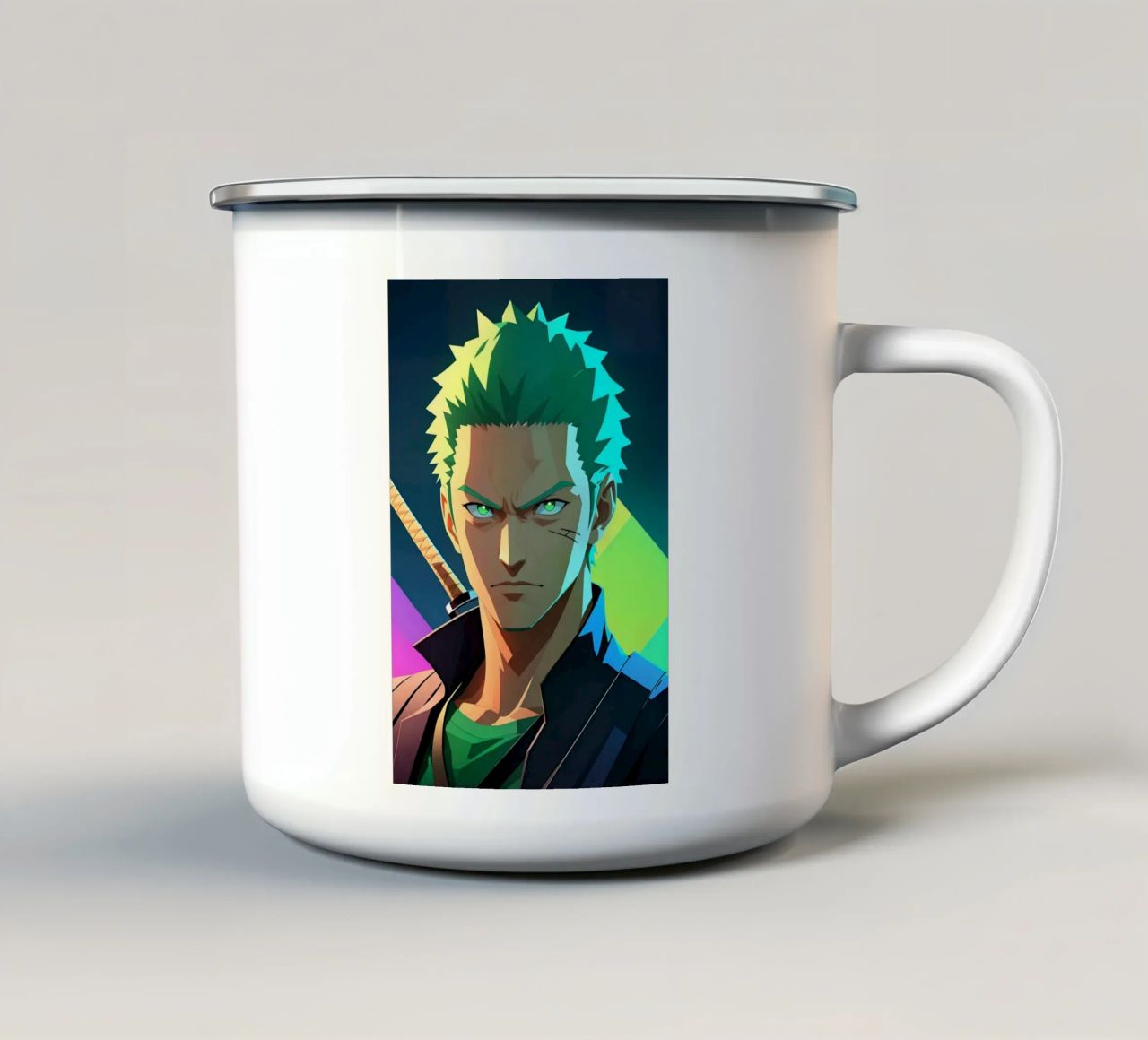 Roronoa zoro Neon pop art tazza in smalto da BONANZA