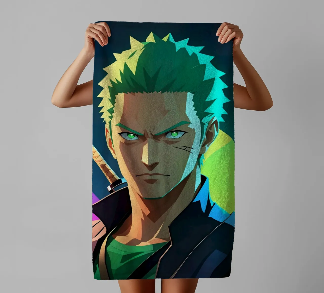 Roronoa zoro Neon pop art towel by BONANZA