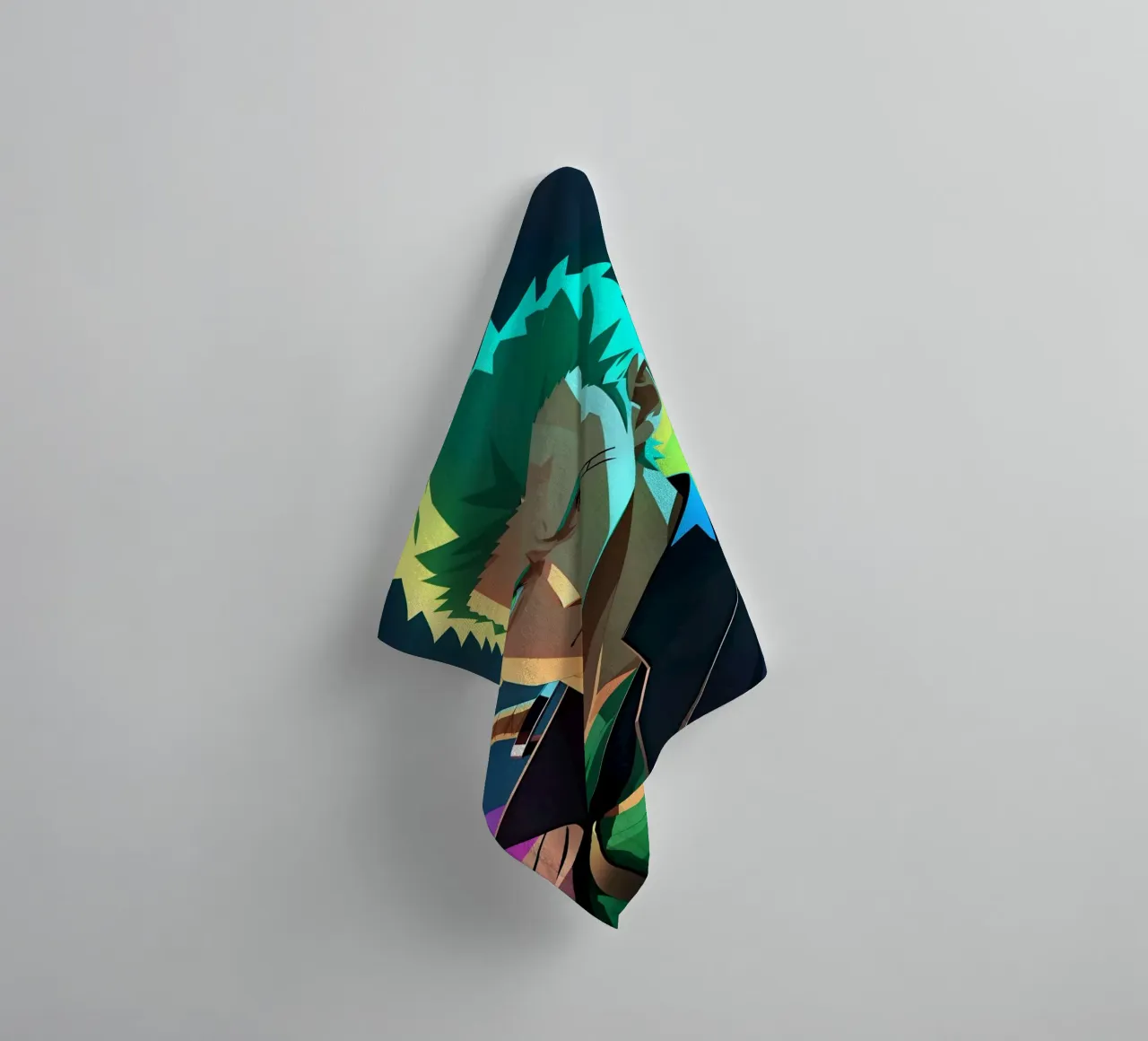 Roronoa zoro Neon pop art towel by BONANZA