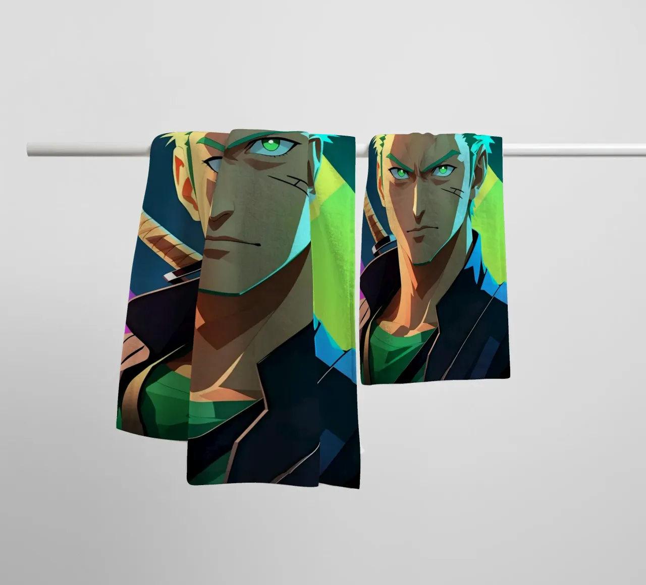 Roronoa zoro Neon pop art towel by BONANZA