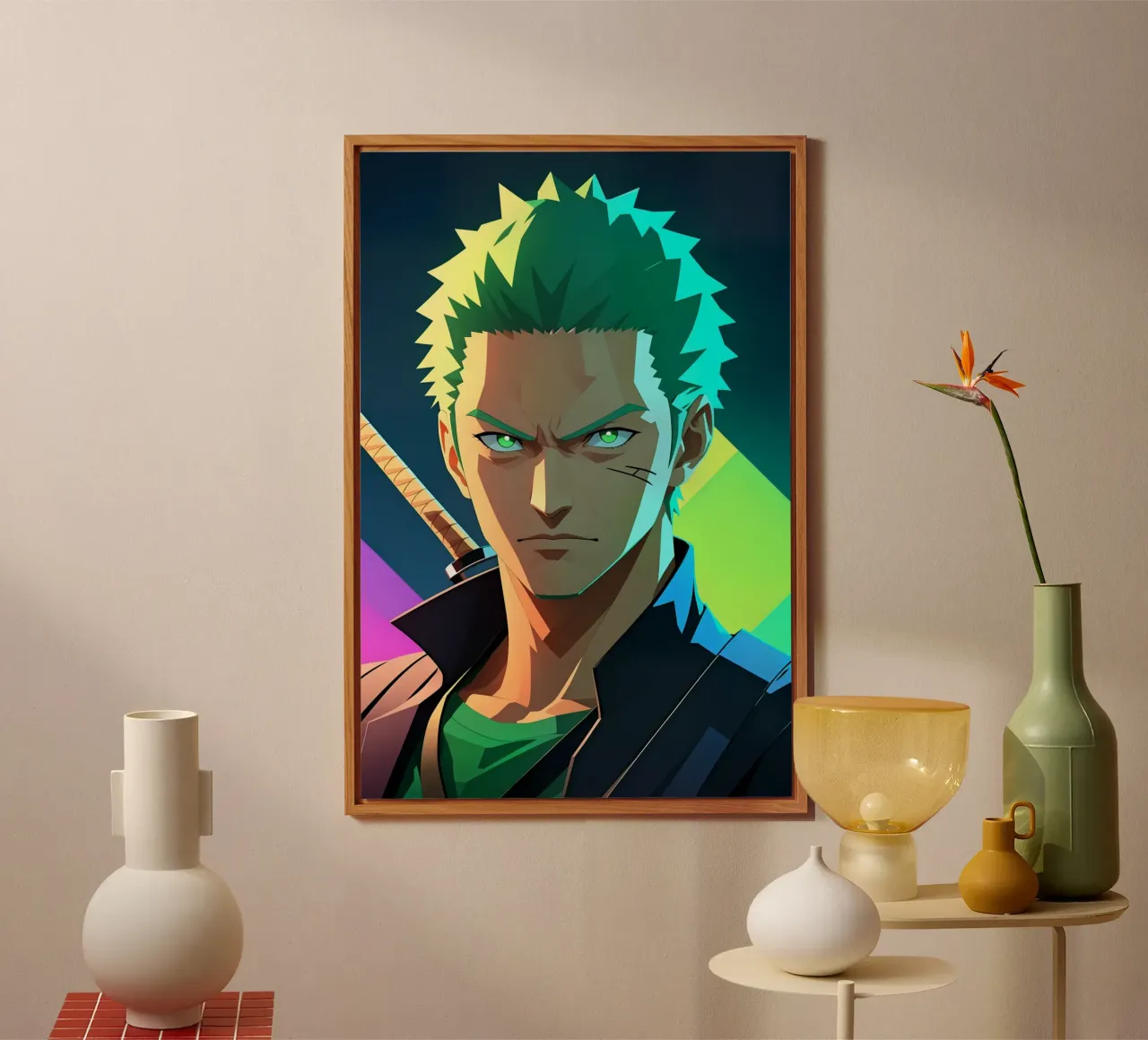 Roronoa zoro Neon pop art forex plate by BONANZA