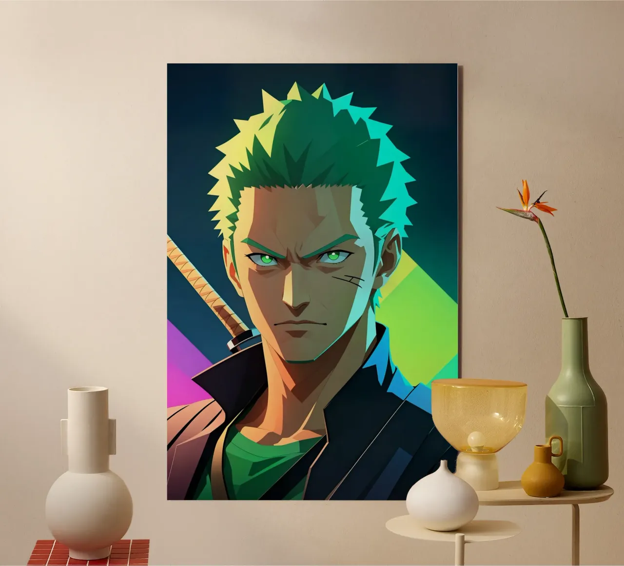 Roronoa zoro Neon pop art forex plate by BONANZA