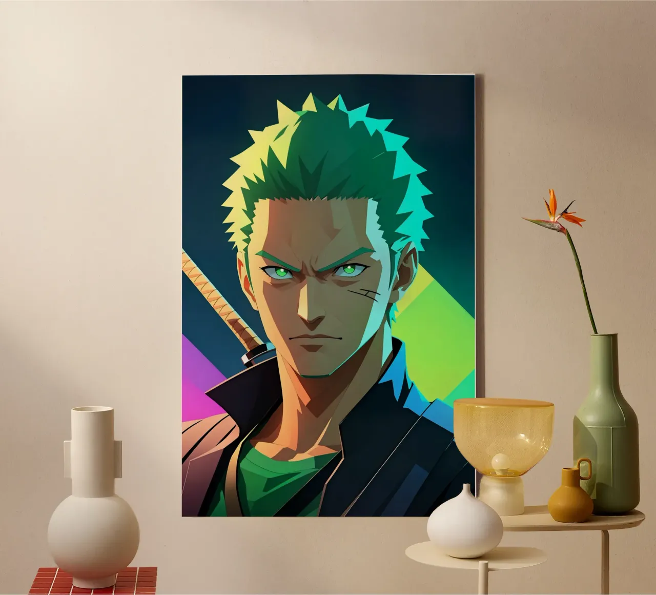 Roronoa zoro Neon pop art canvas by BONANZA