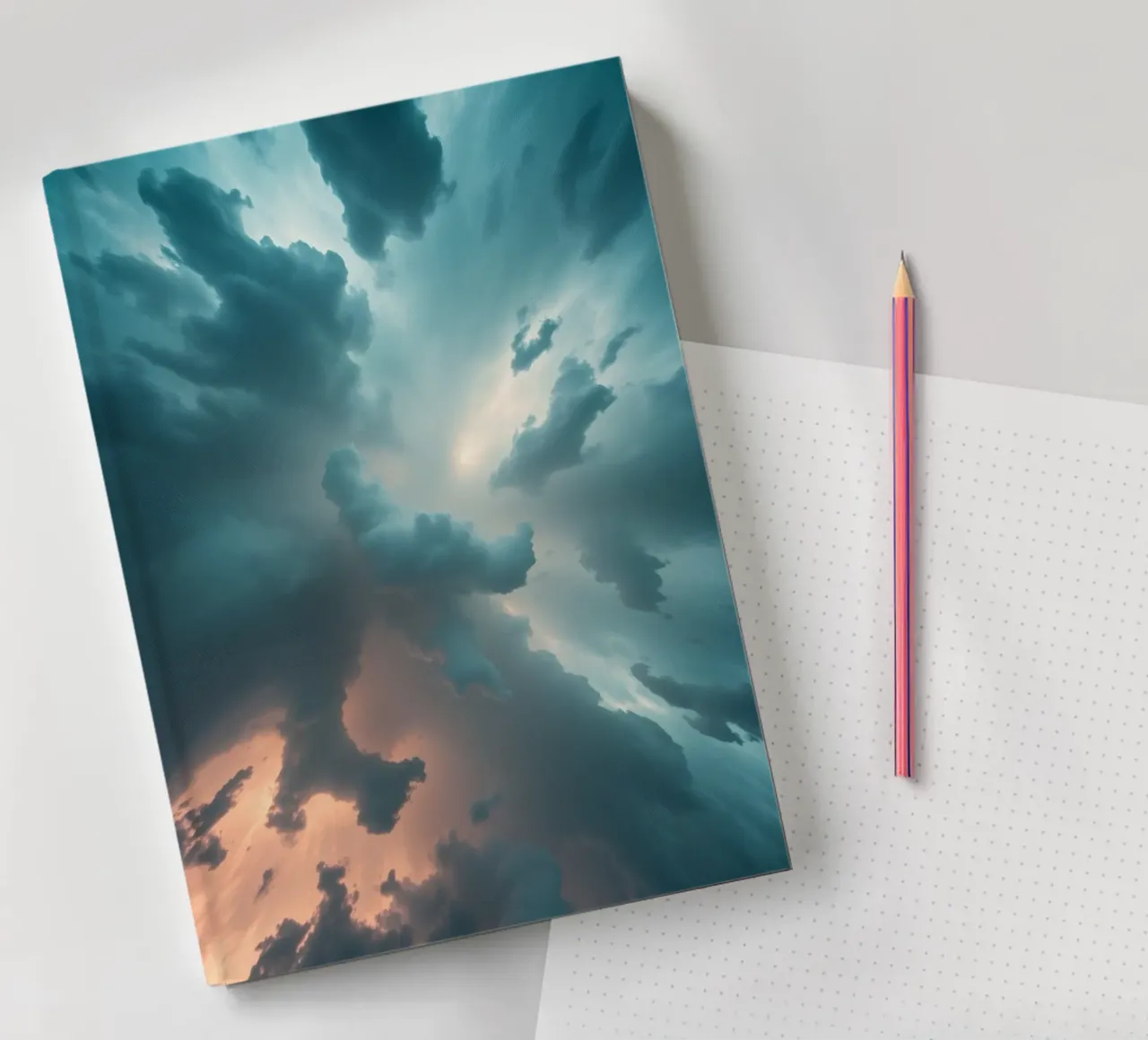 Dramatic cloudy sky formation creating a stunning abstract notebook by DesignDoodle