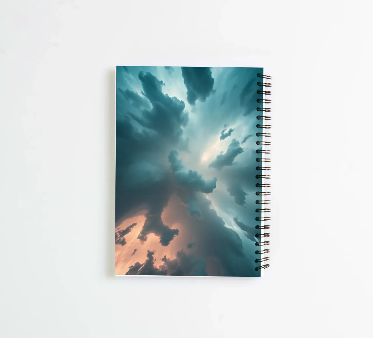 Dramatic cloudy sky formation creating a stunning abstract spiral notebook by DesignDoodle
