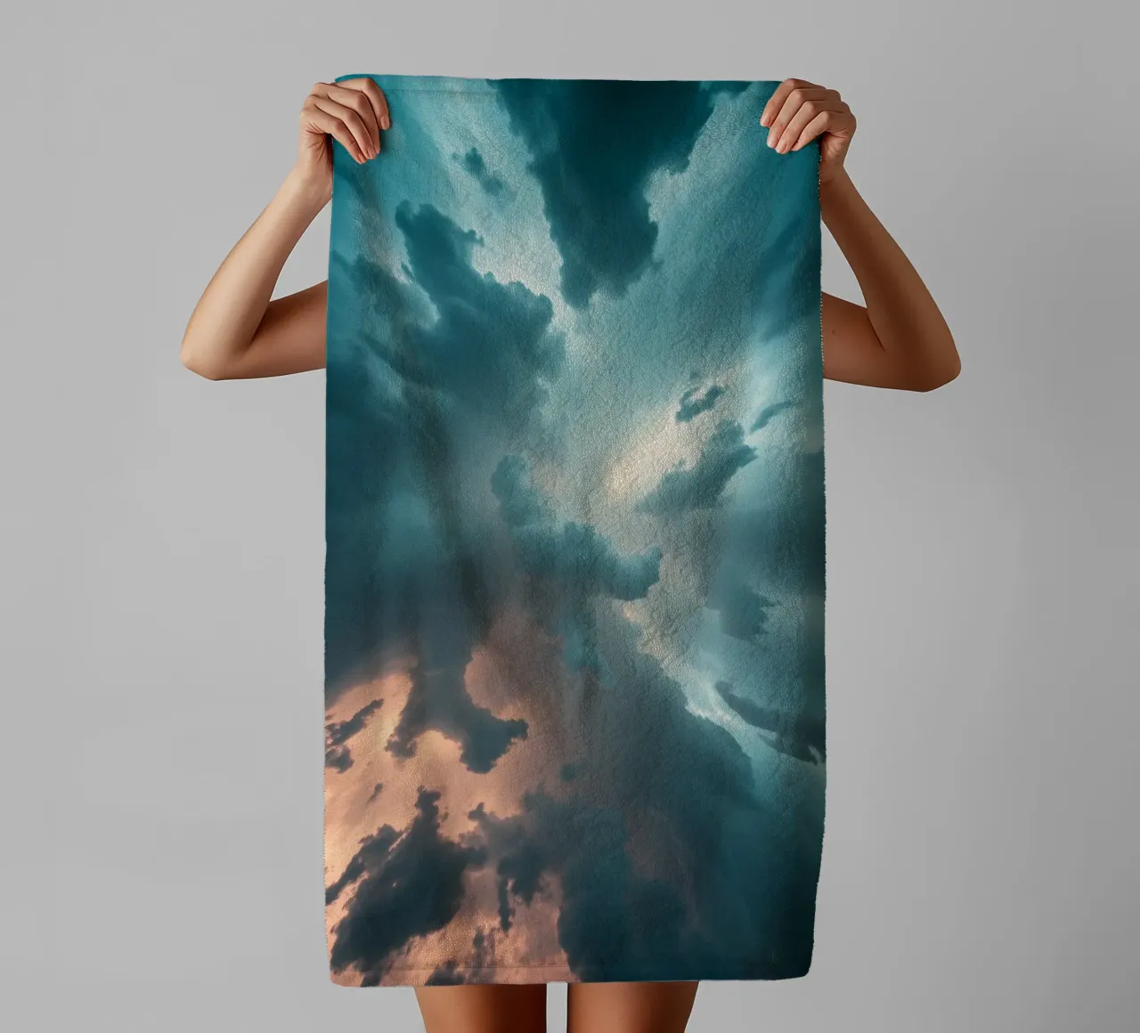 Dramatic cloudy sky formation creating a stunning abstract towel by DesignDoodle