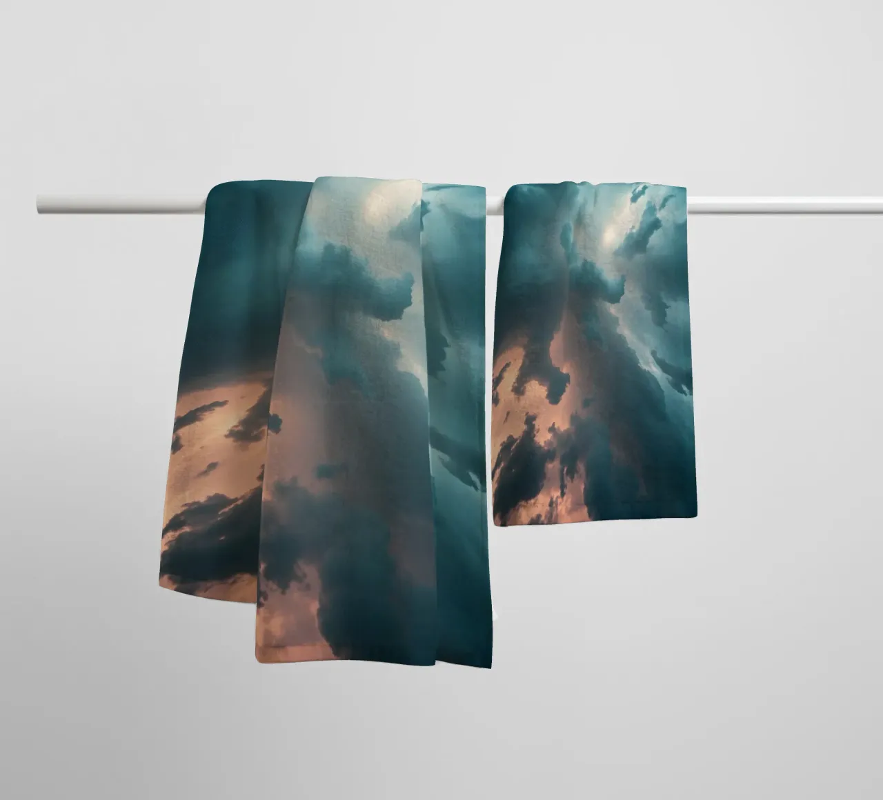 Dramatic cloudy sky formation creating a stunning abstract towel by DesignDoodle