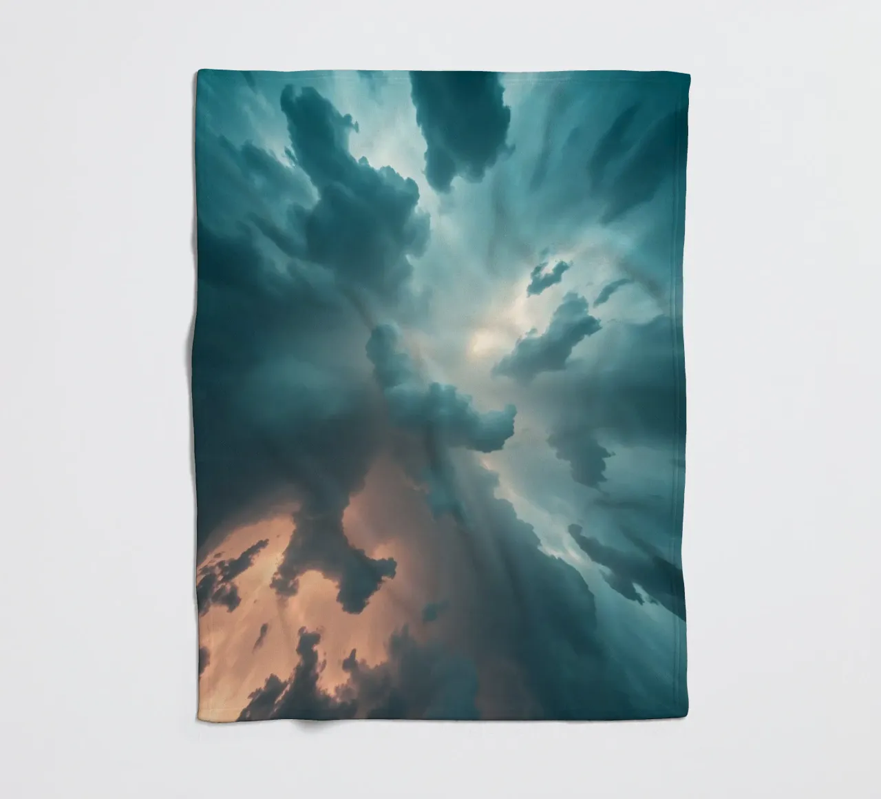 Dramatic cloudy sky formation creating a stunning abstract fleece blanket by DesignDoodle