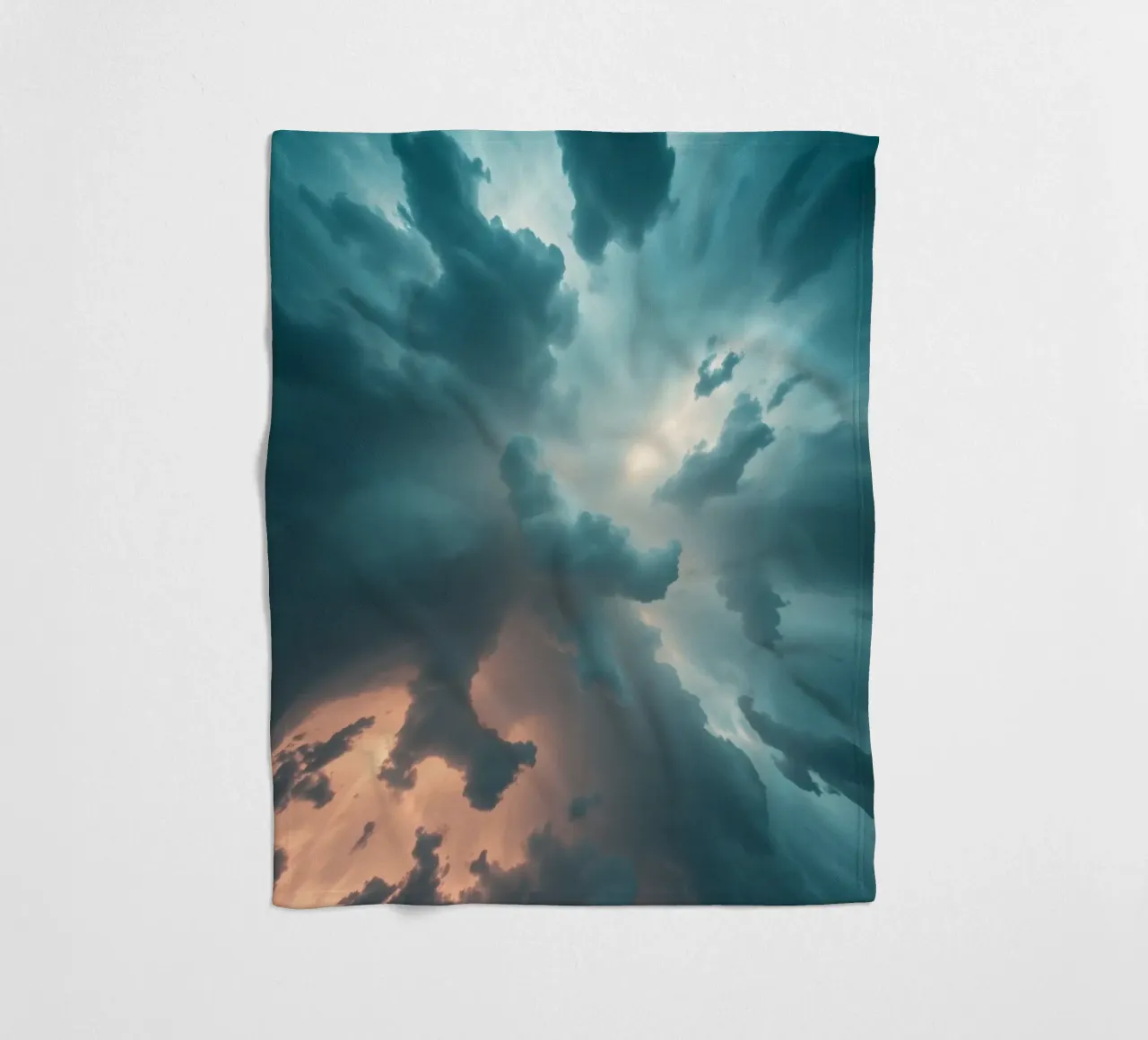 Dramatic cloudy sky formation creating a stunning abstract fleece blanket by DesignDoodle