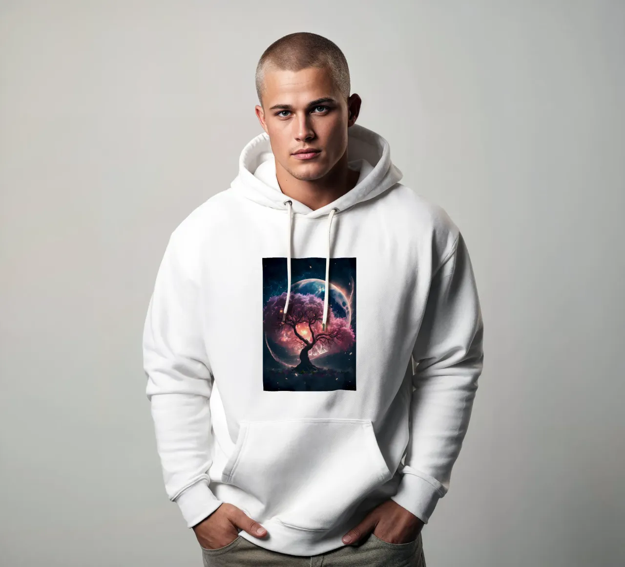 Árbol cósmico Sakura sudadera con capucha de Ginnery