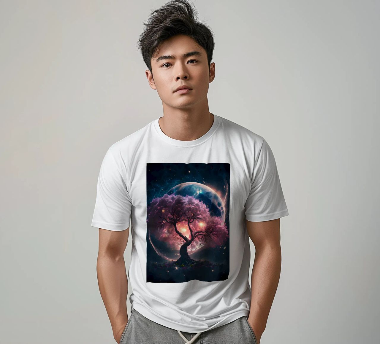 Cosmic Sakura Tree t-shirt da Ginnery