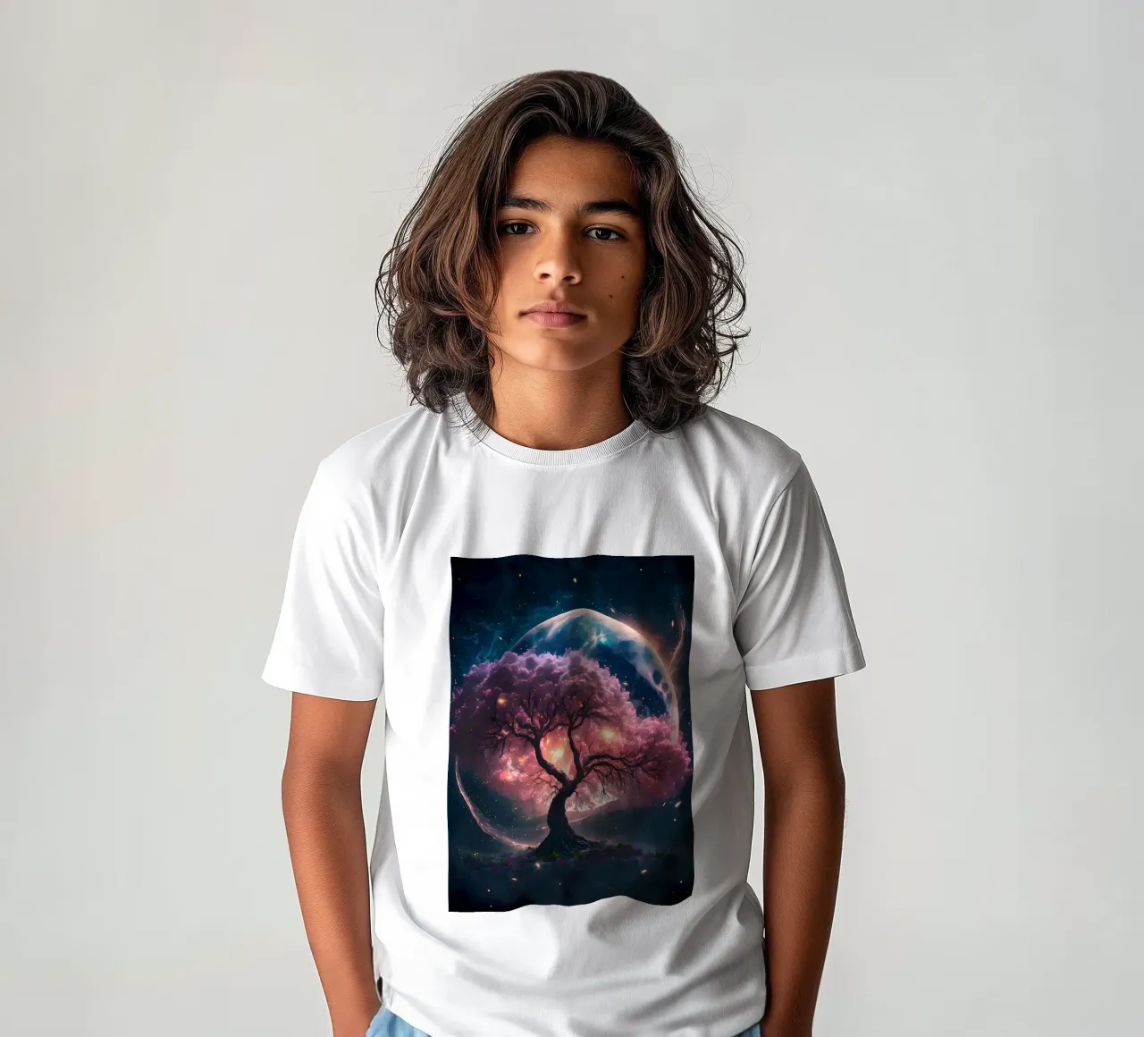 Cosmic Sakura Tree t-shirt bambini da Ginnery