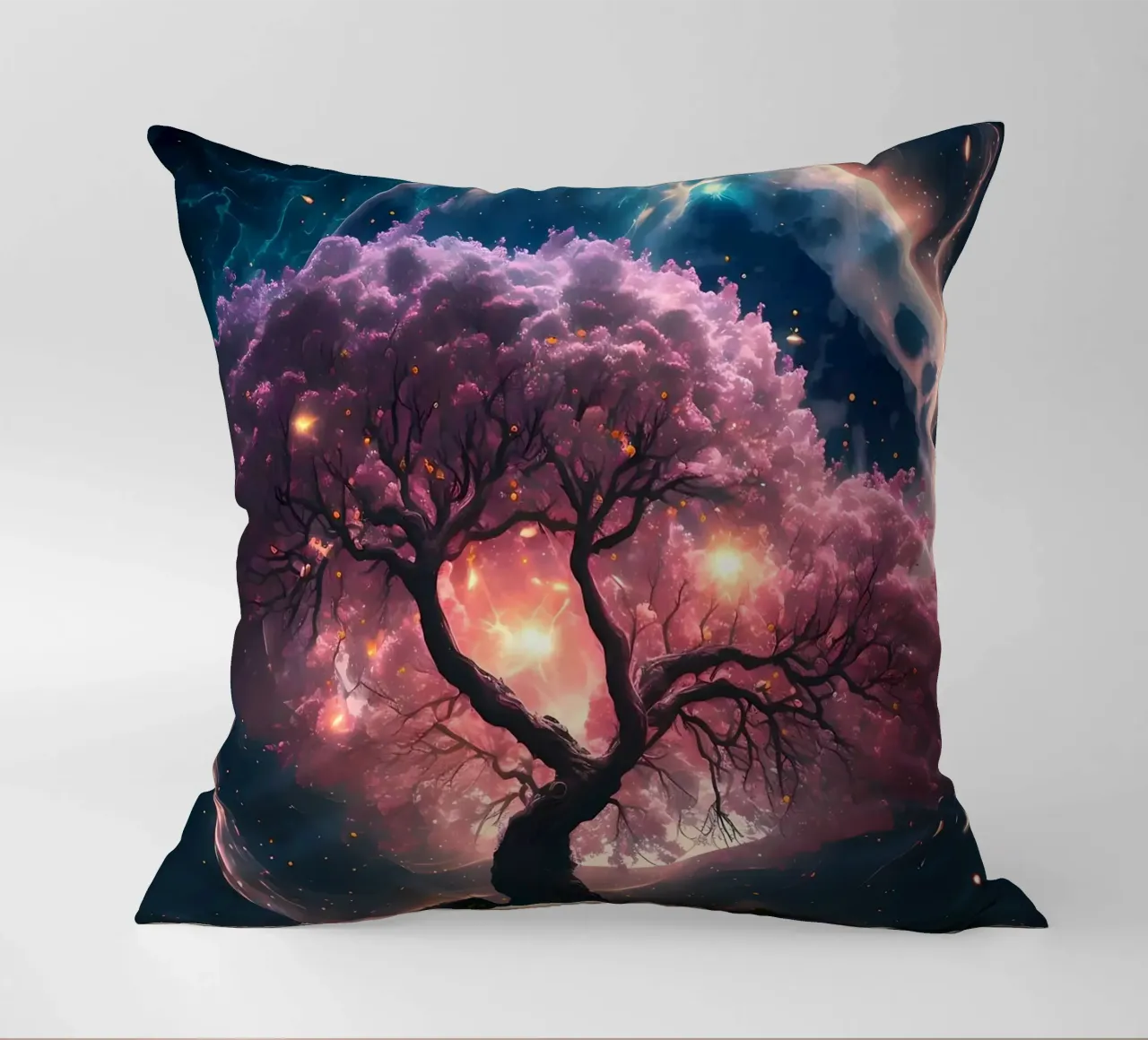 Cosmic Sakura Tree cuscino da Ginnery