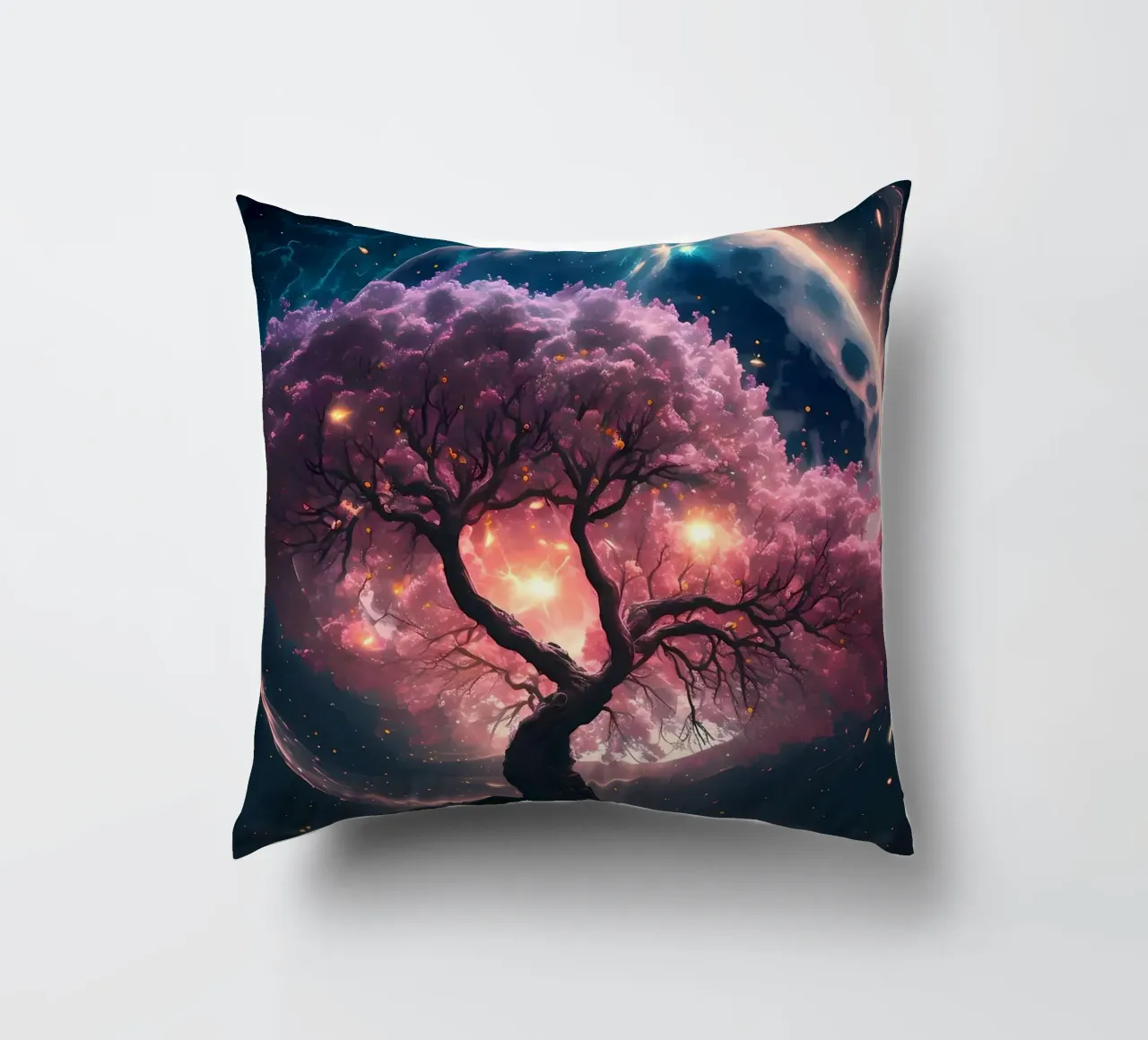 Cosmic Sakura Tree cuscino da Ginnery