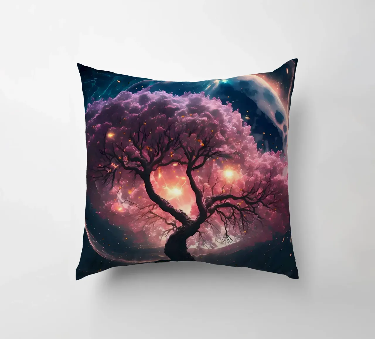 Cosmic Sakura Tree cuscino da Ginnery