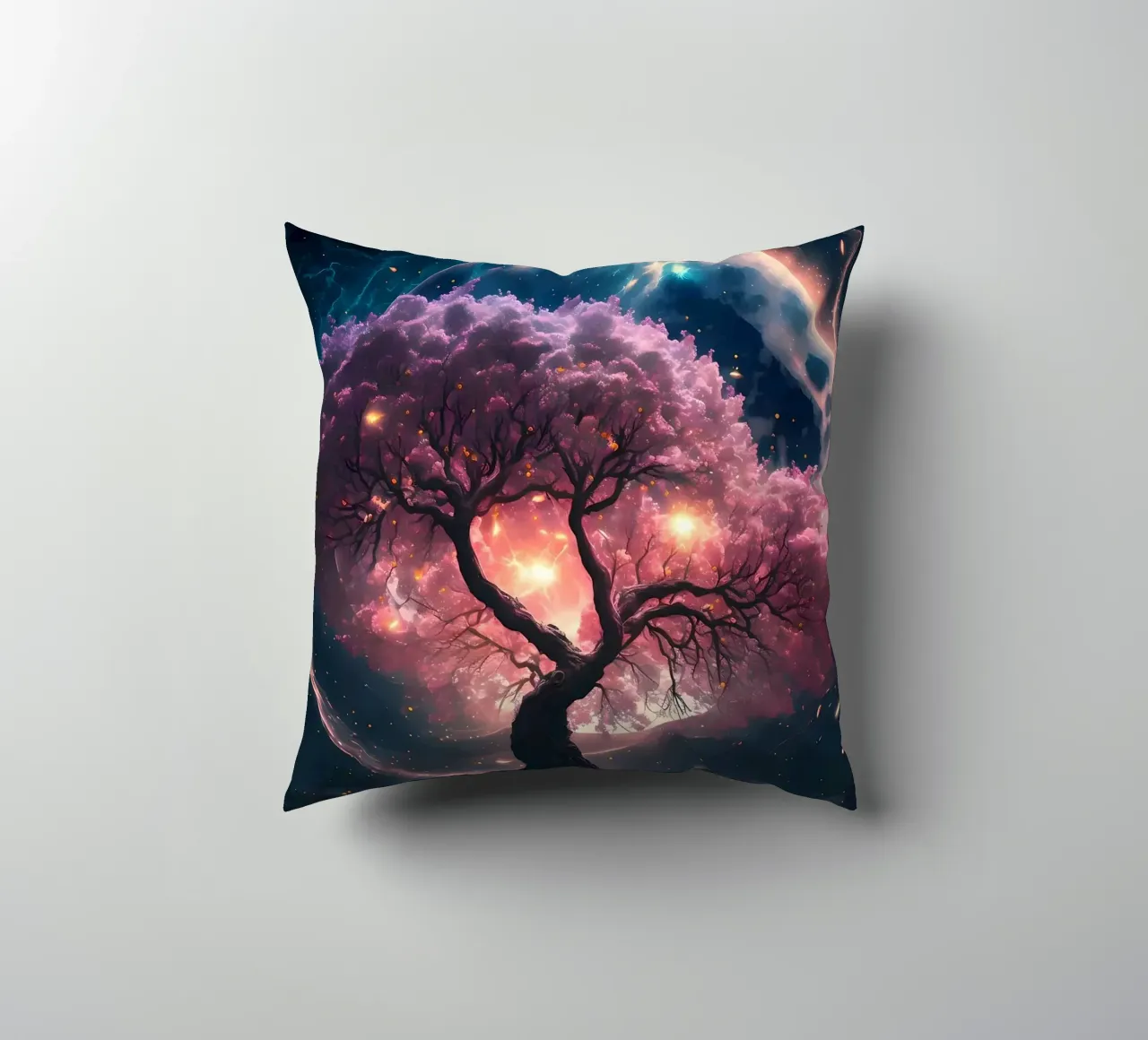 Cosmic Sakura Tree cuscino da Ginnery