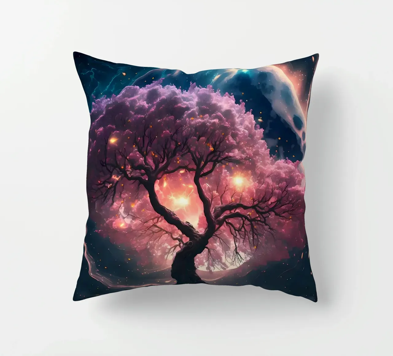 Cosmic Sakura Tree cuscino da Ginnery