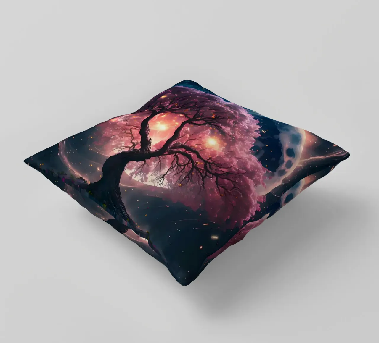 Cosmic Sakura Tree cuscino da Ginnery