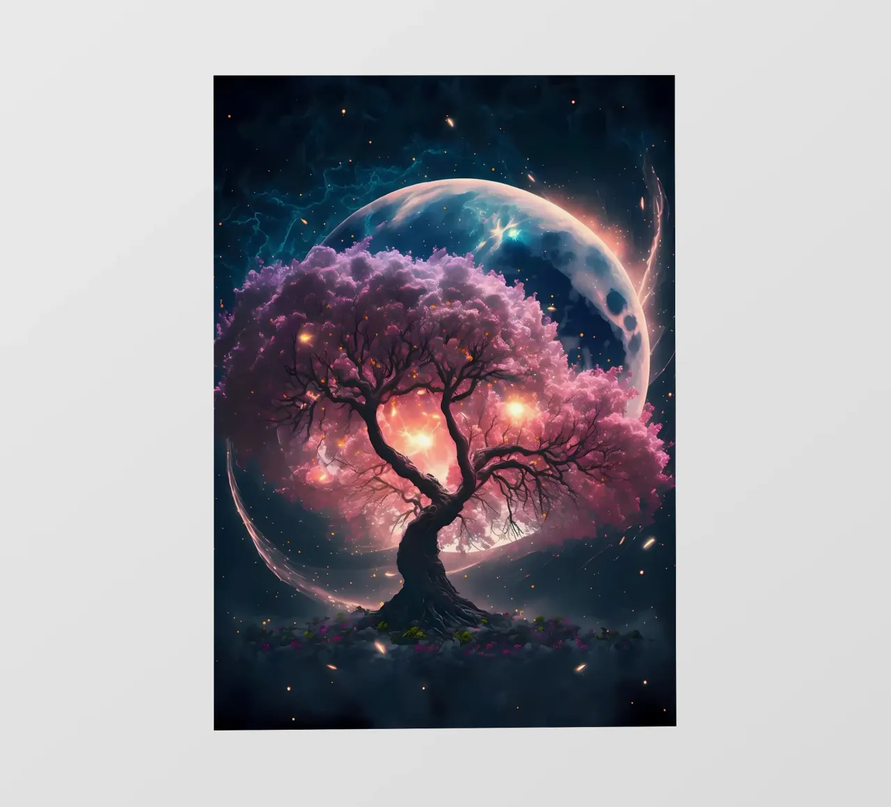 Árbol cósmico Sakura lonas publicitarias de Ginnery