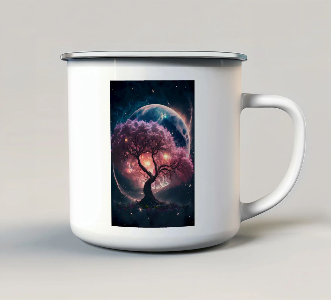 Cosmic Sakura Tree tazza in smalto da Ginnery