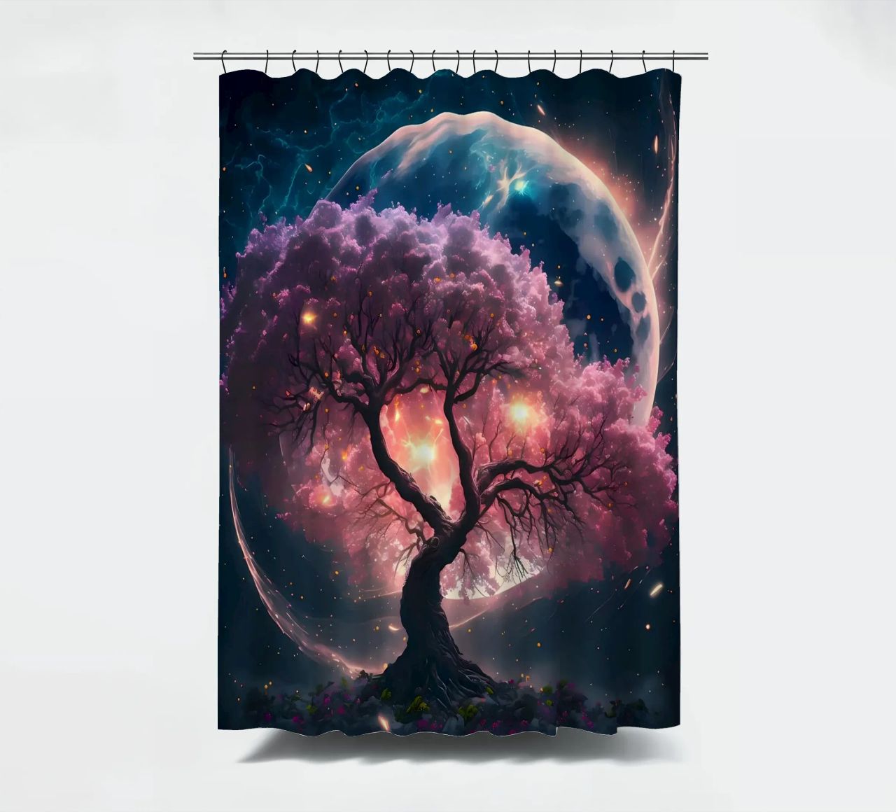 Cosmic Sakura Tree tenda da doccia da Ginnery