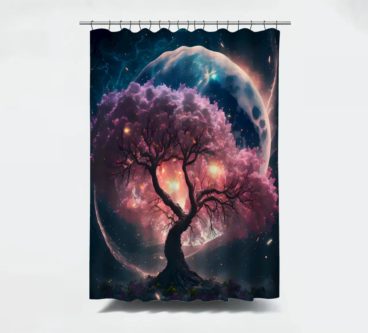 Cosmic Sakura Tree tenda da doccia da Ginnery