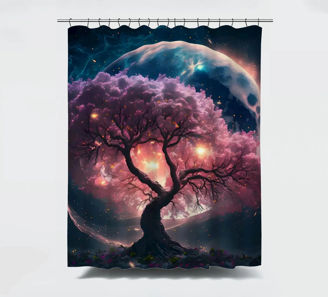 Cosmic Sakura Tree tenda da doccia da Ginnery