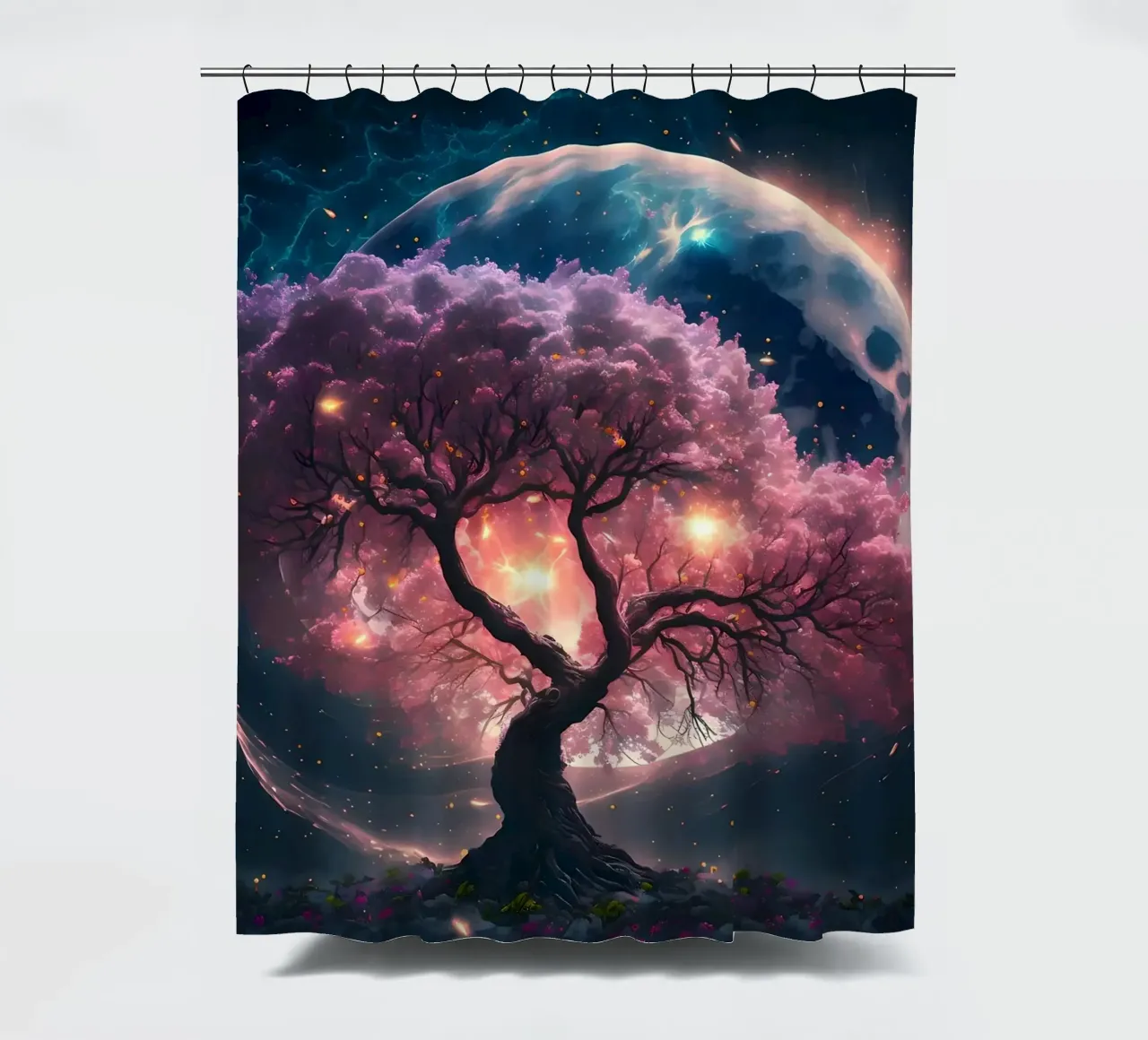 Cosmic Sakura Tree tenda da doccia da Ginnery