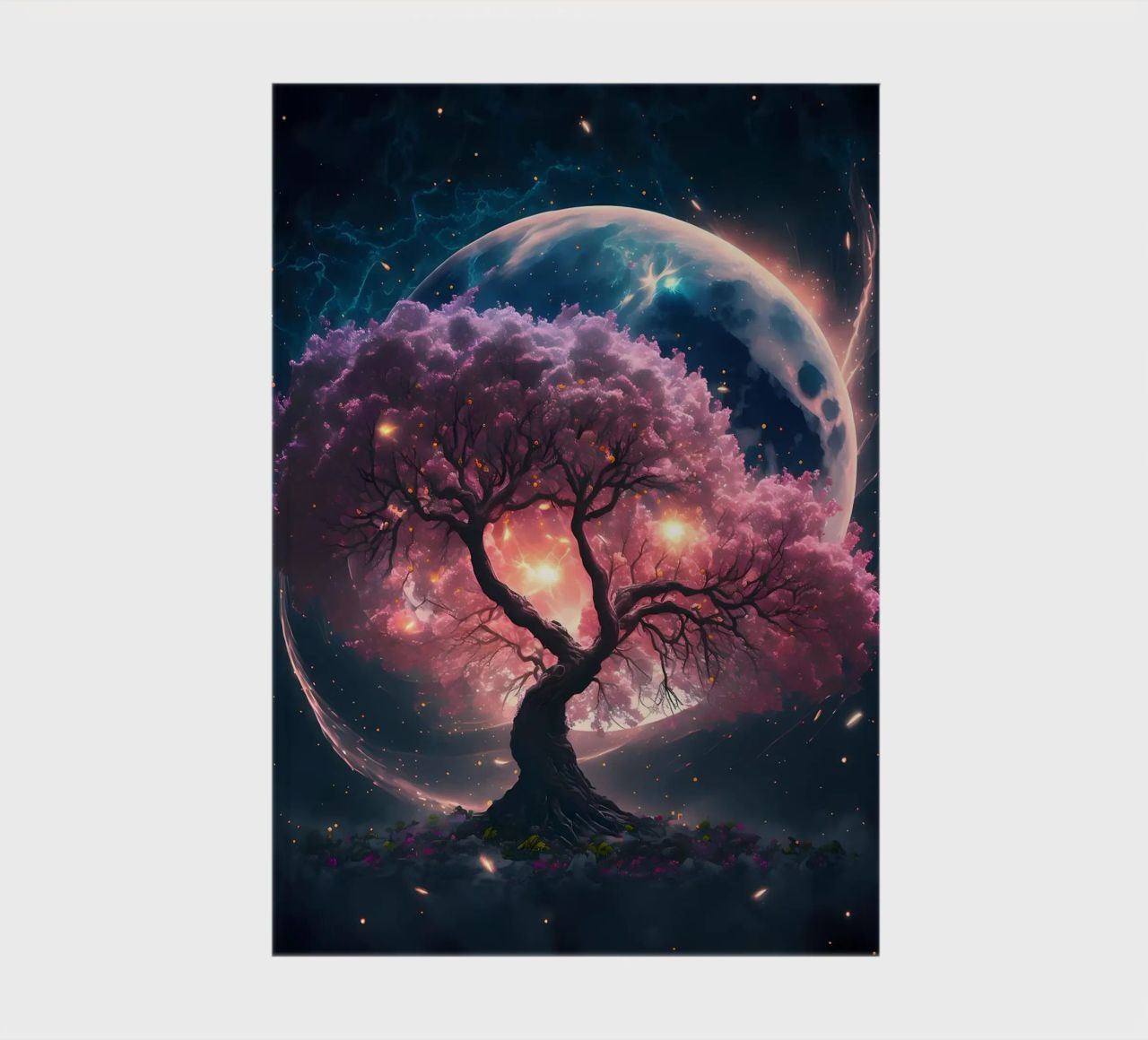 Cosmic Sakura Tree notebook by Ginnery
