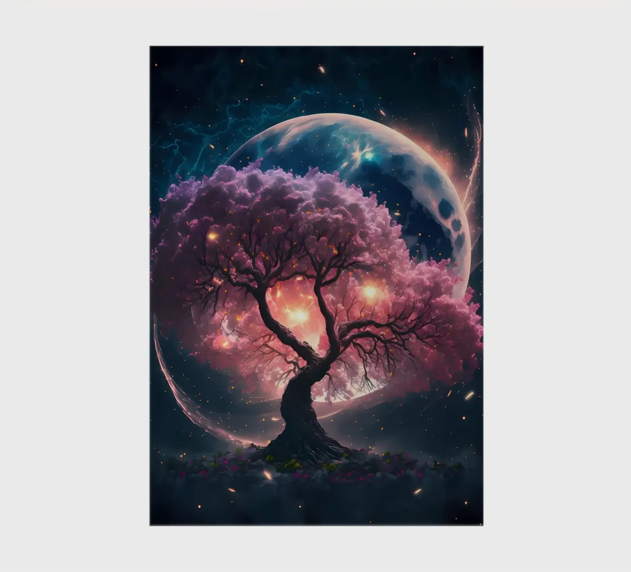 Kosmischer Sakura-Baum Notizbuch von Ginnery