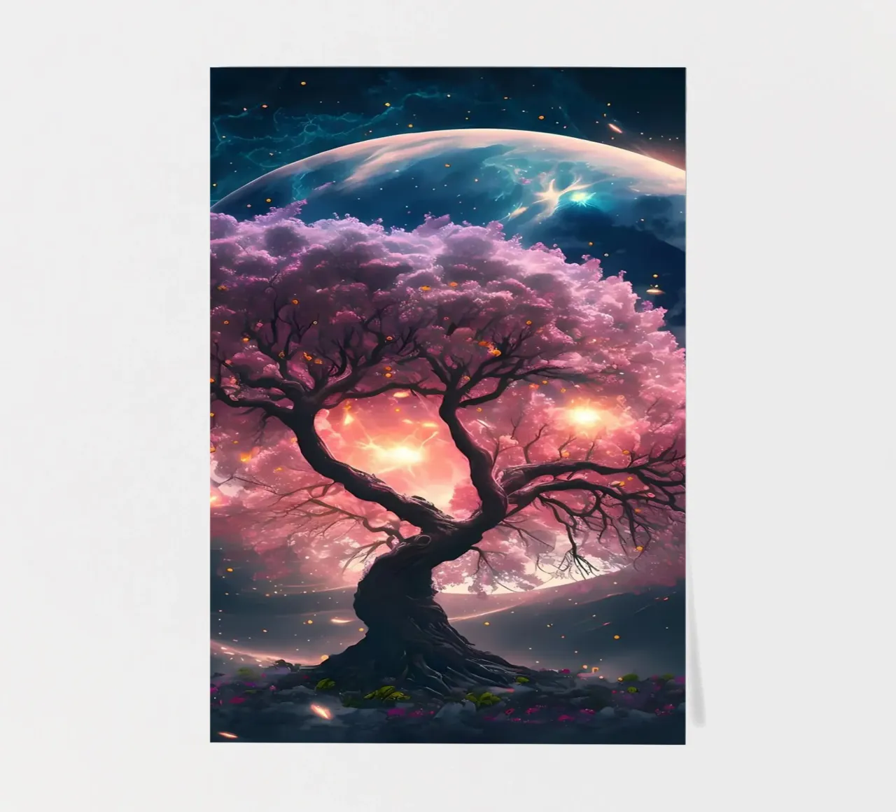 Cosmic Sakura Tree foglio adesivo da Ginnery