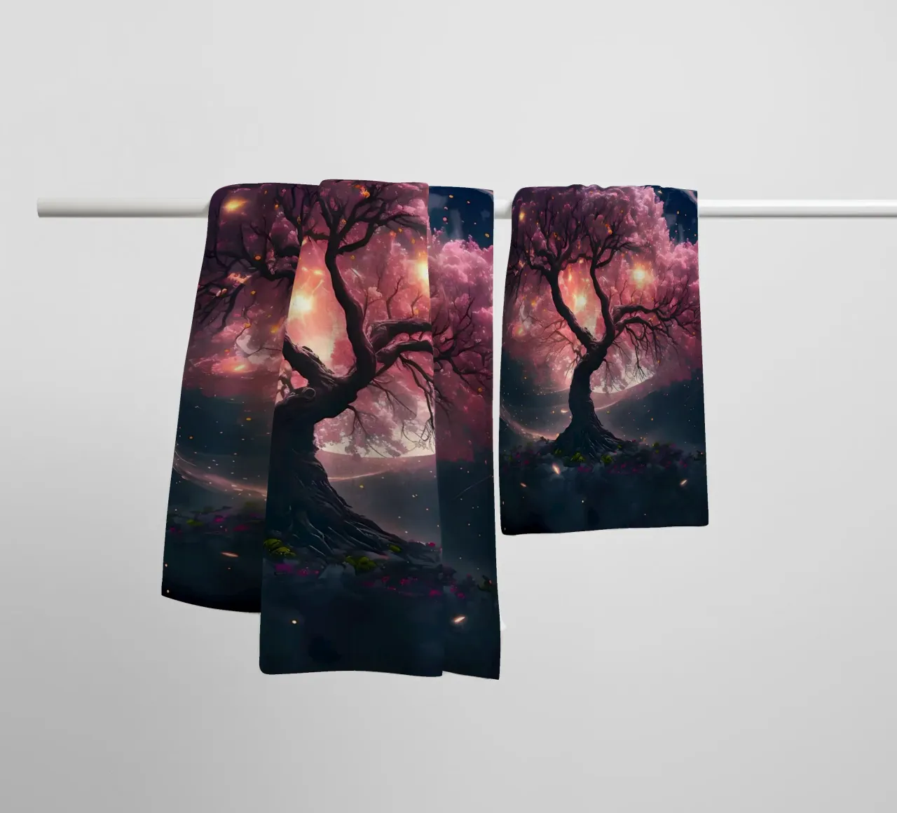 Cosmic Sakura Tree asciugamano da bagno da Ginnery