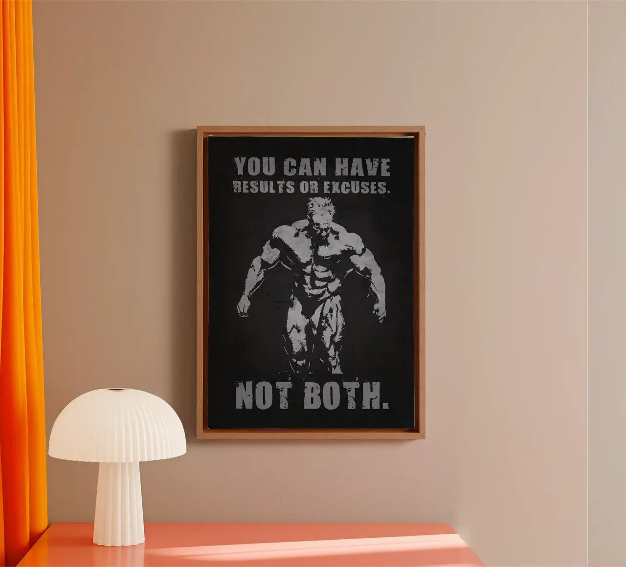 Excuses or Results vs Both canvas with Floater frame by Delaplane