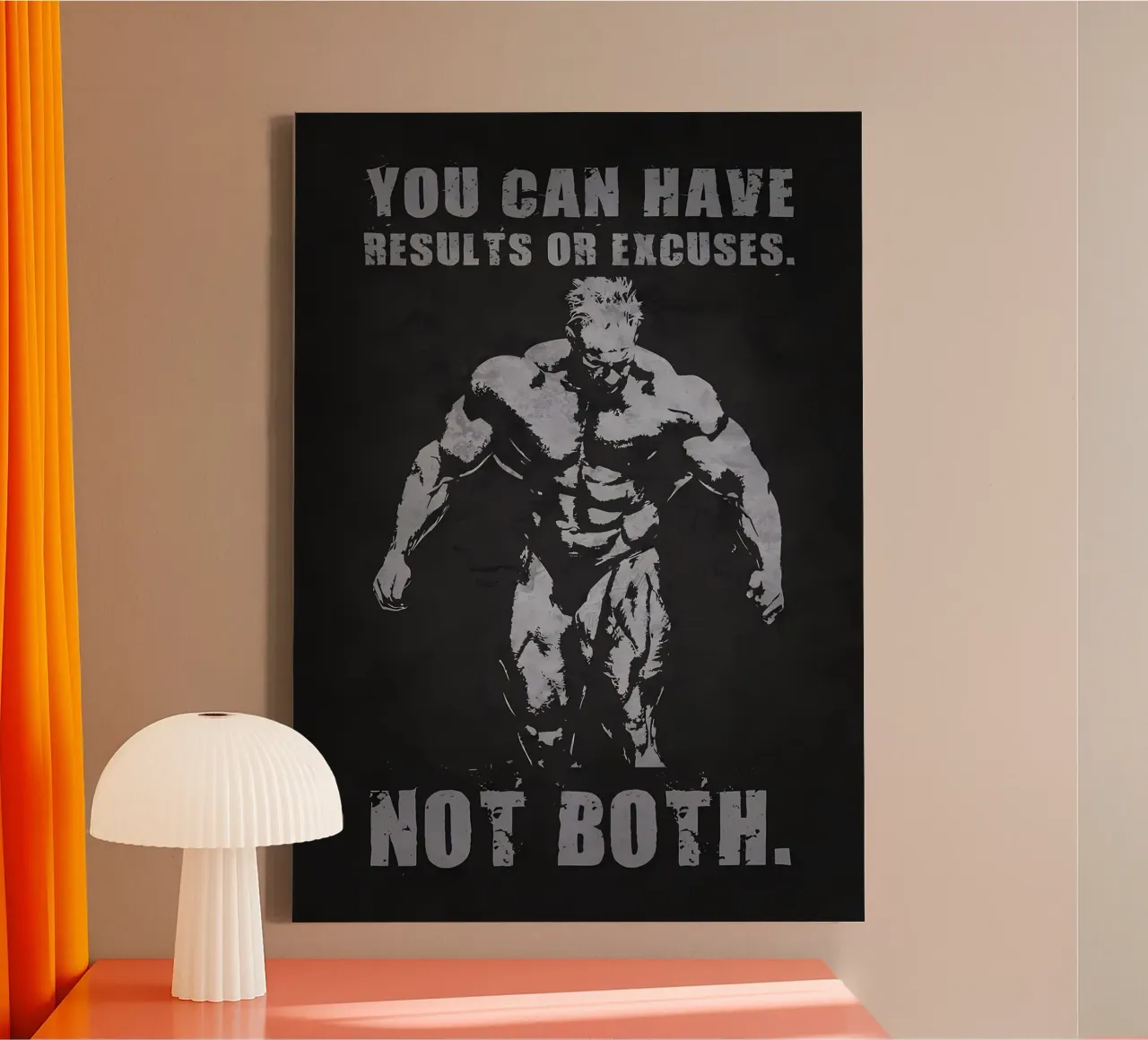 Excuses or Results vs Both canvas with Floater frame by Delaplane
