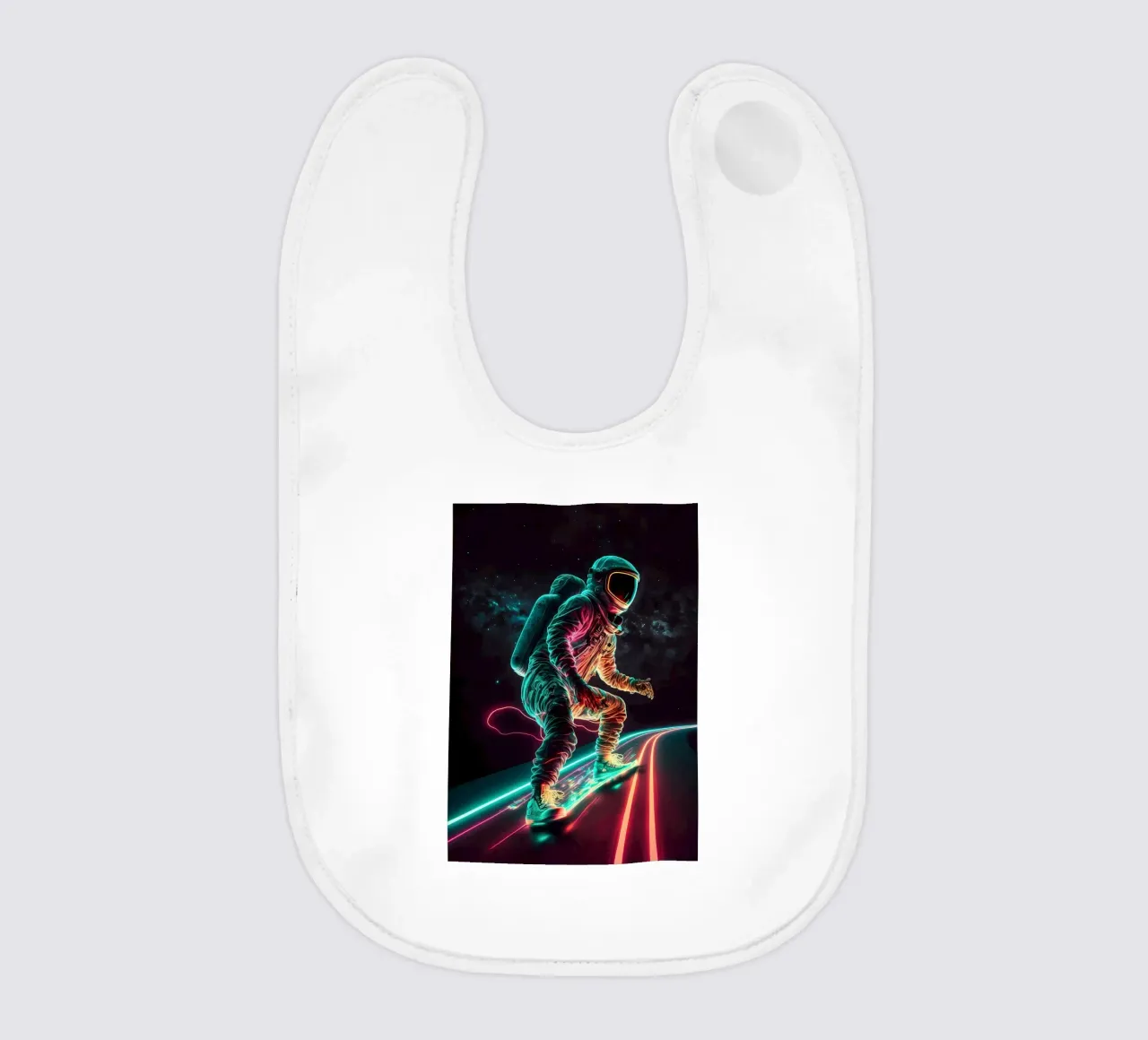 Neon Astronaut in Space Babylätzchen von Mikesell