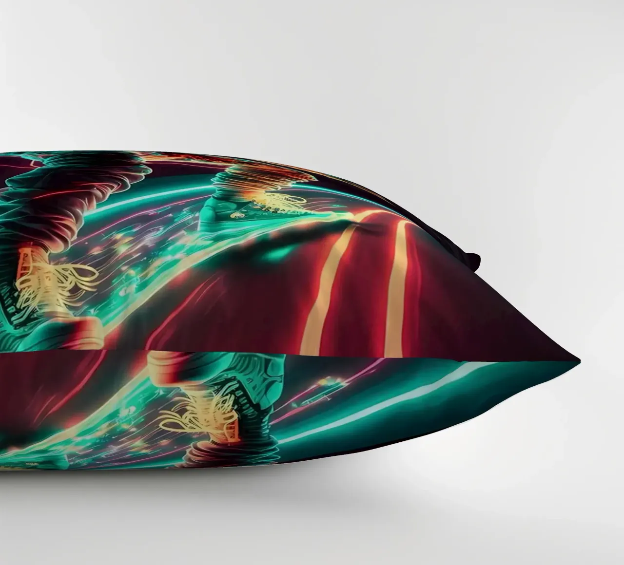 Neon Astronaut in Space decorative cushion by Mikesell