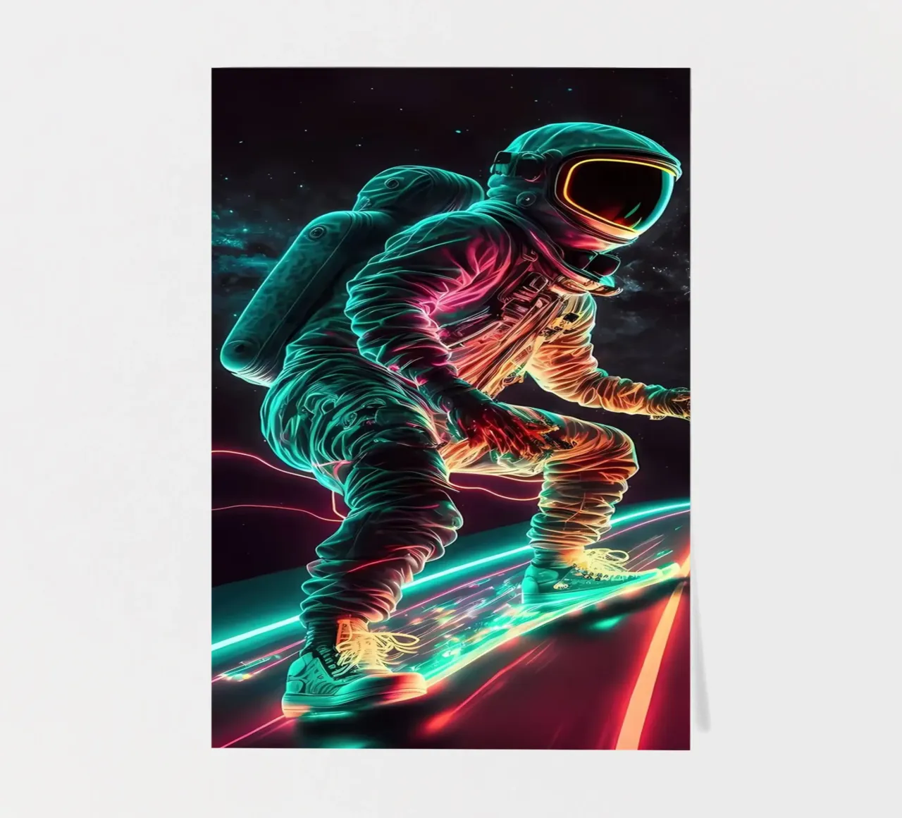 Neon Astronaut in Space Stickerbogen von Mikesell
