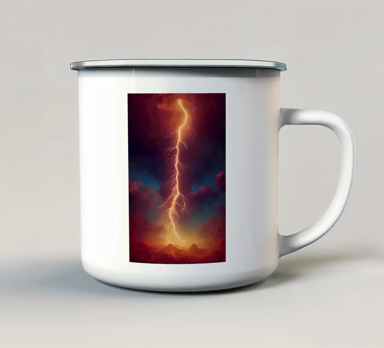 Tempesta apocalittica rossa tazza in smalto da Ginnery