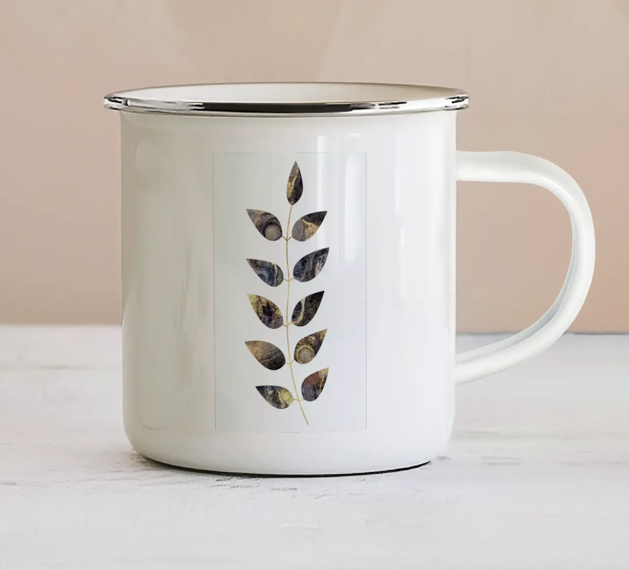 Branch Emaille Tasse von Elisabeth Fredriksson