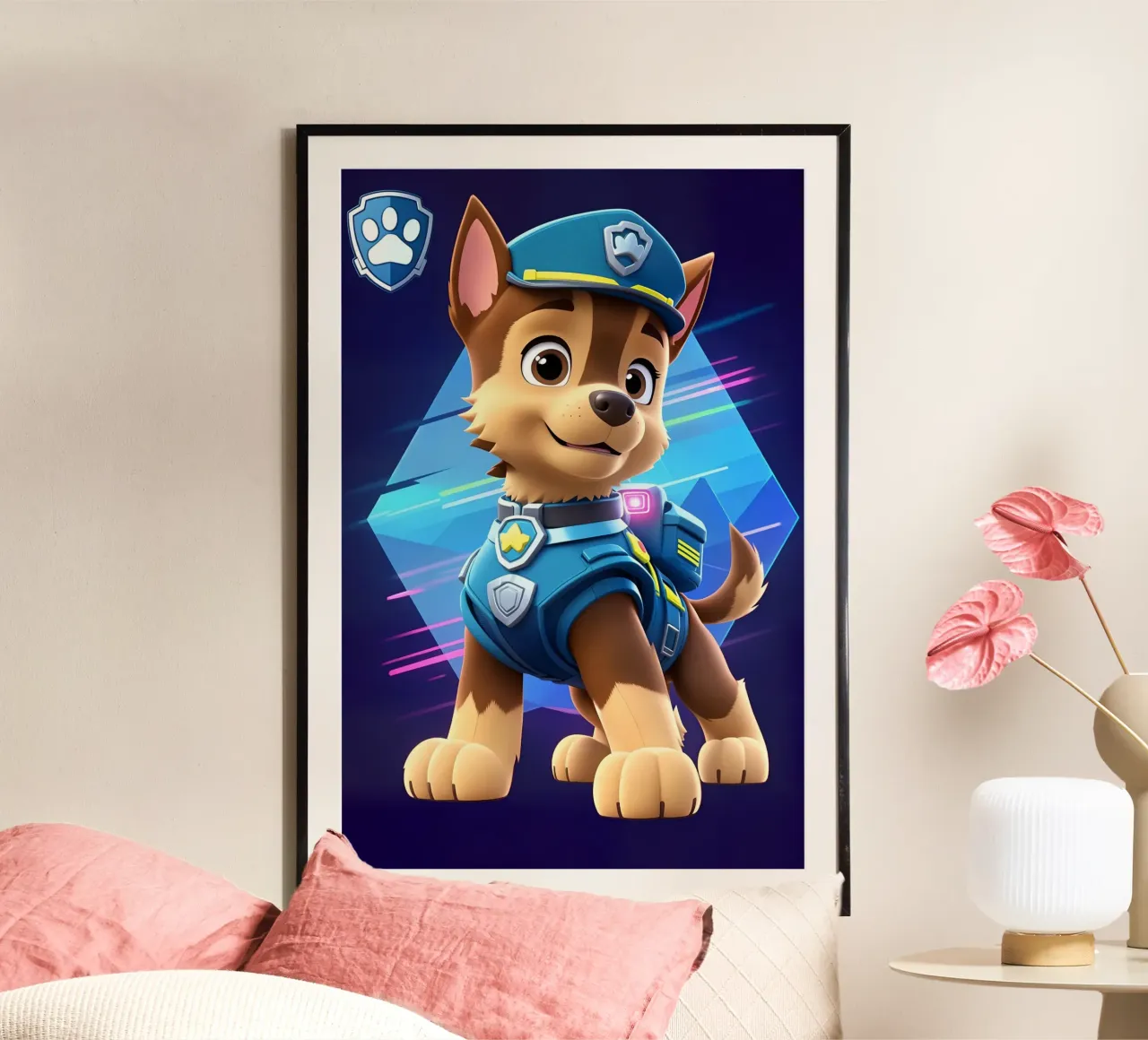 Paw Patrol poster con telaio in legno da BONANZA