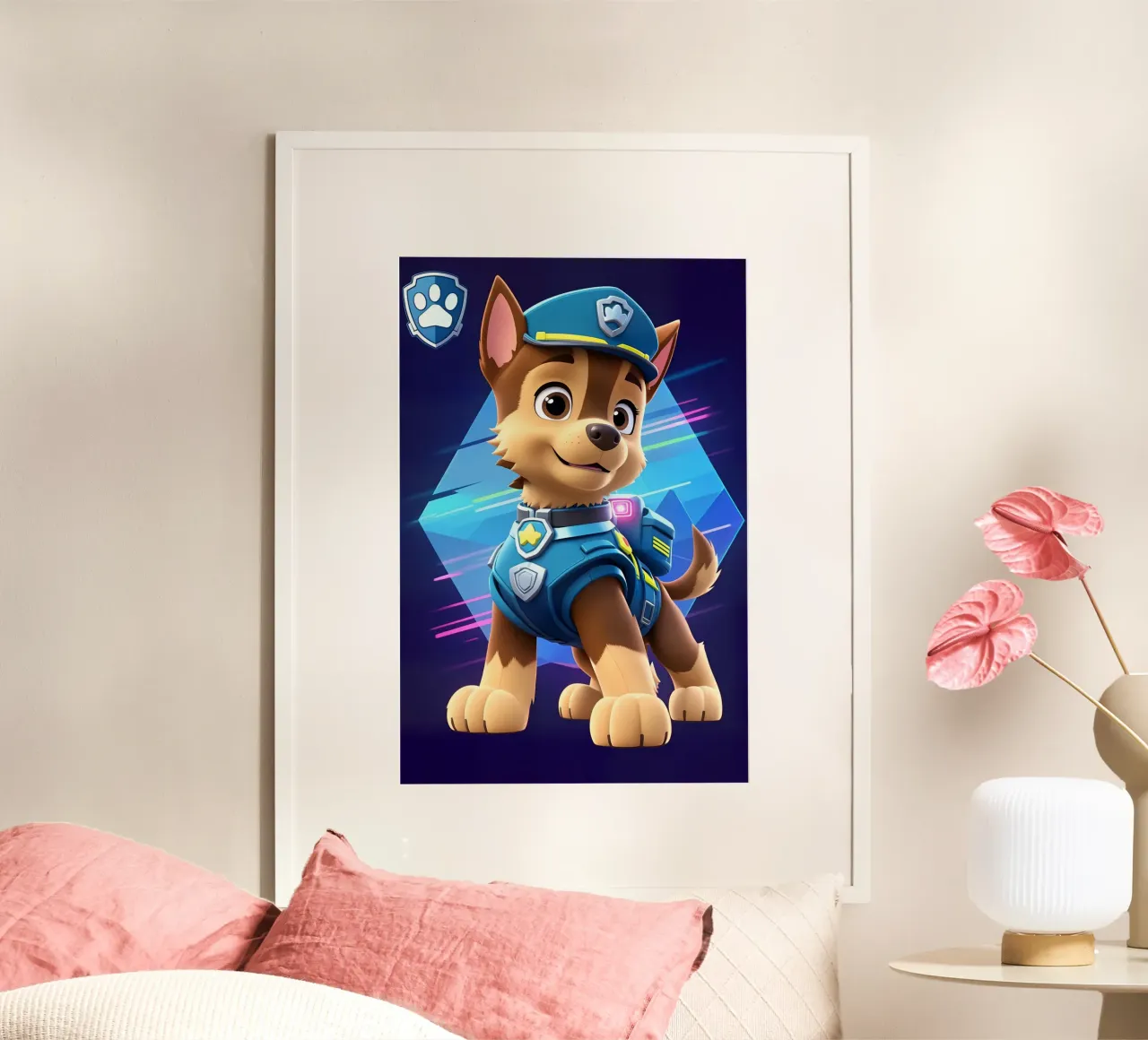 Paw Patrol poster con telaio in legno da BONANZA