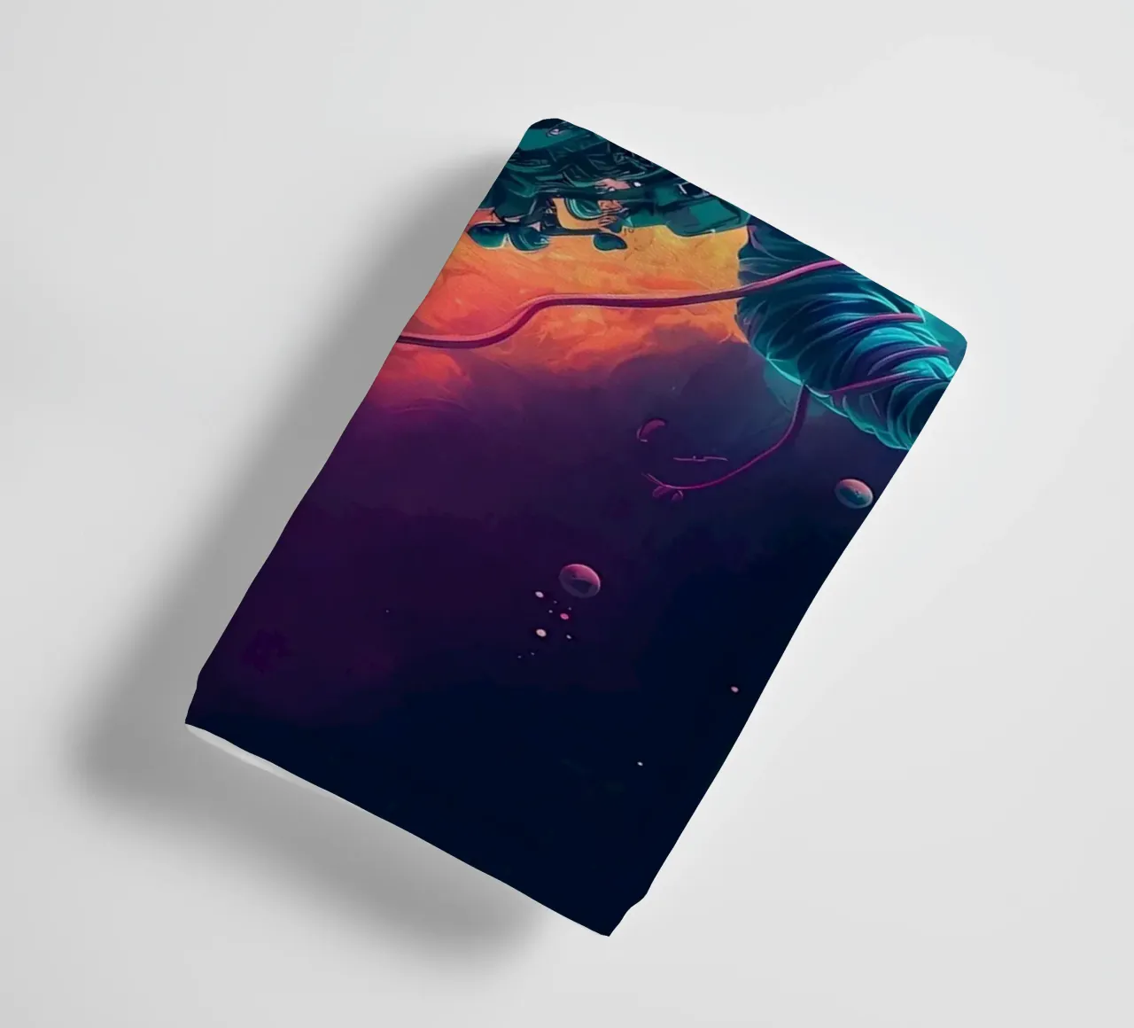 Neon Astronaut in Space towel by Mikesell